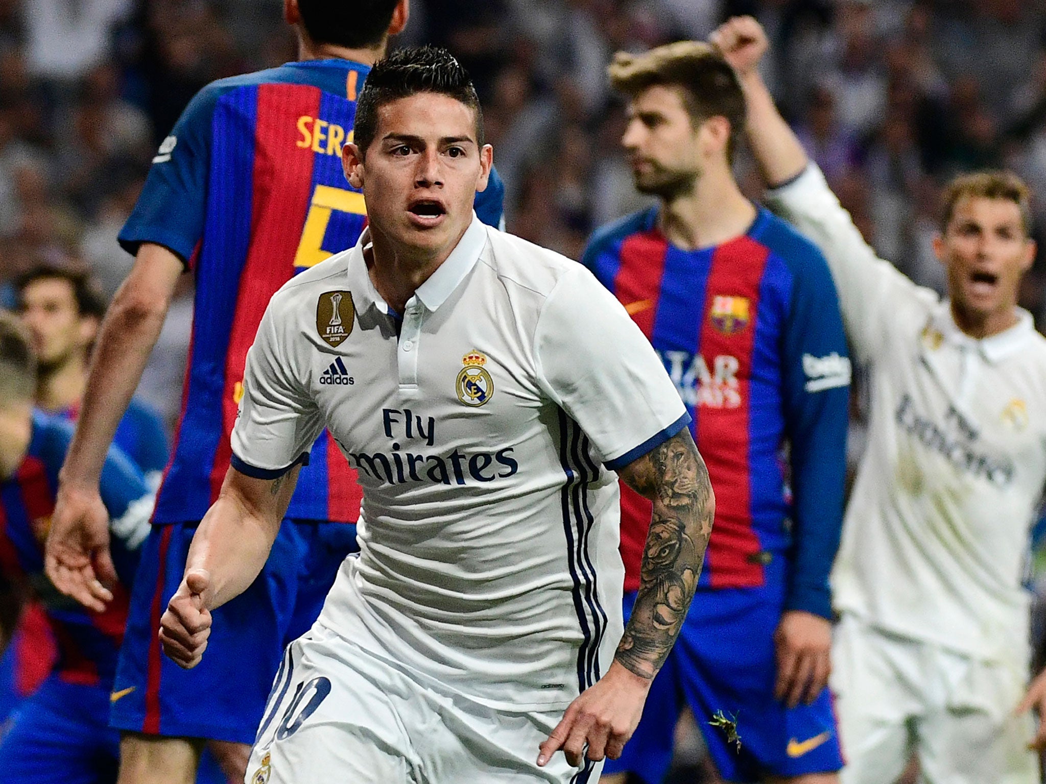 James Rodriguez thought he'd secured a point for Real late on