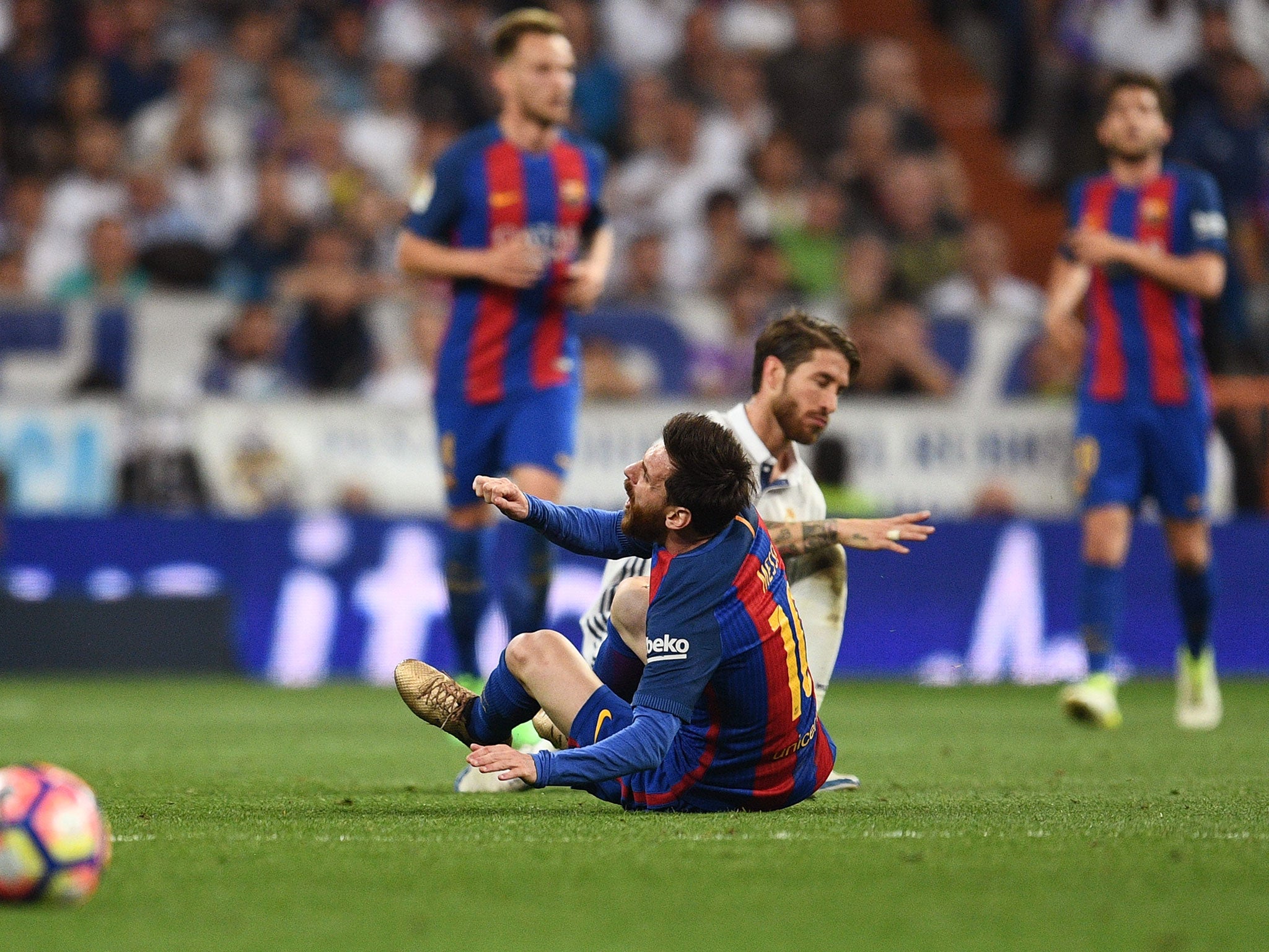 Sergio Ramos was sent-off for a shocking tackle on Messi