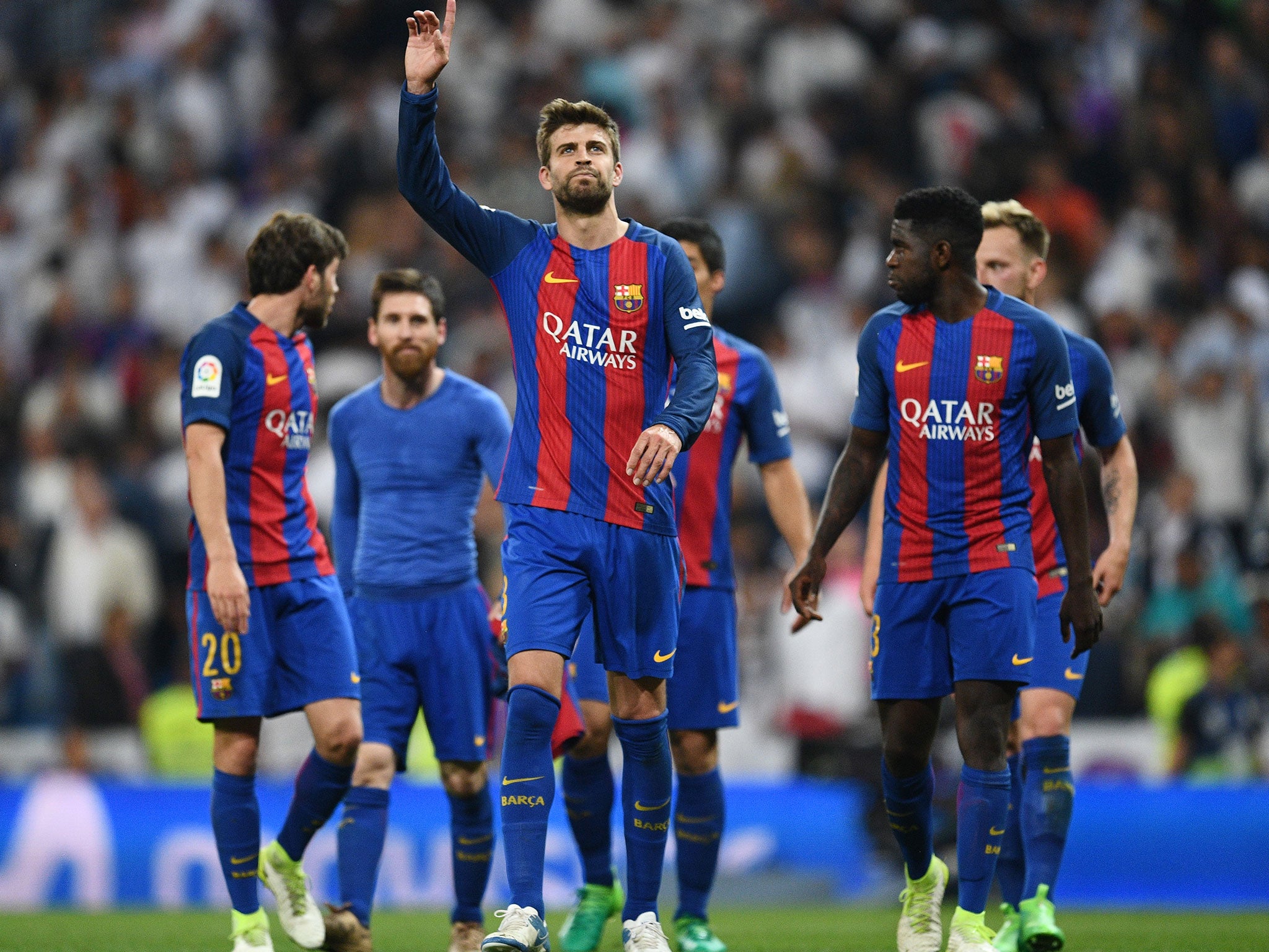 Gerard Pique lauded the decision to send off Sergio Ramos