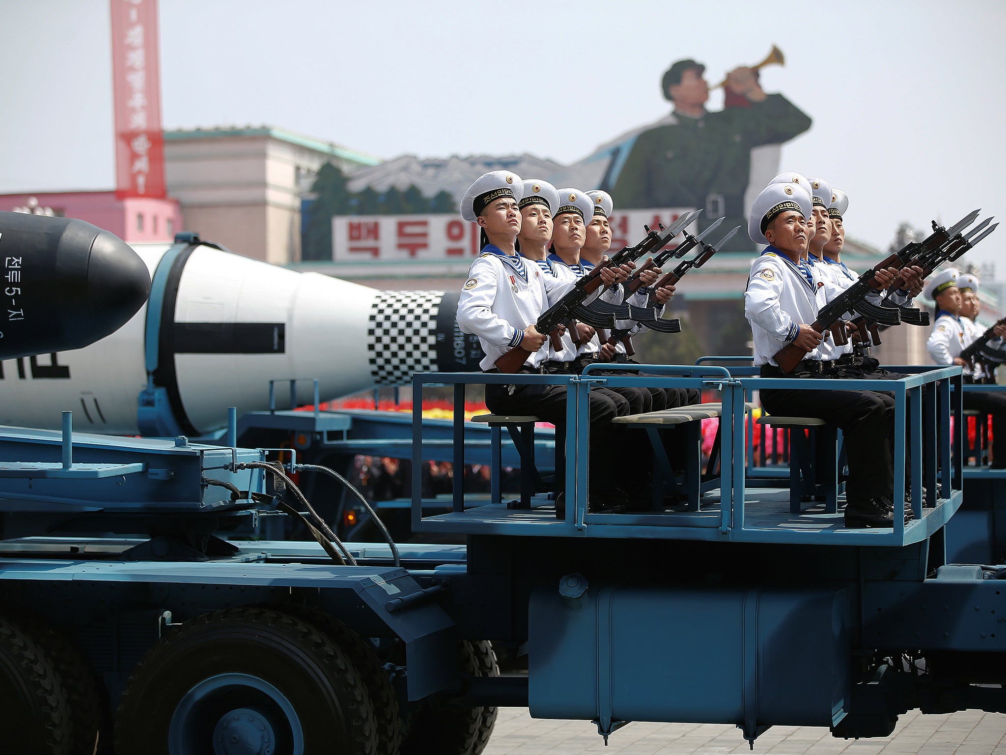 North Korean military hardware on display earlier this month on the Day of the Sun