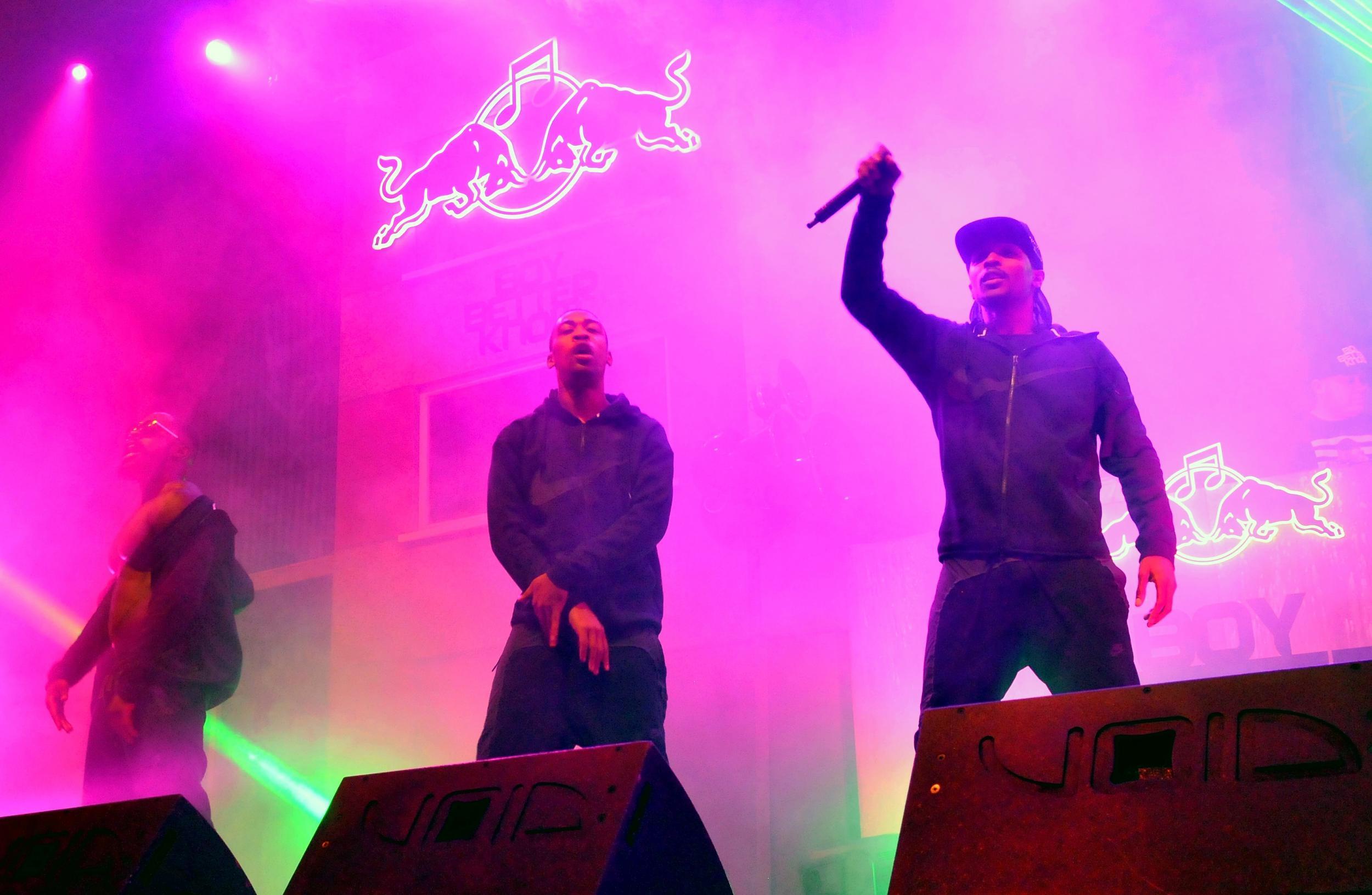 Jme (right) performing with Wiley at Red Bull Culture Clash in 2014