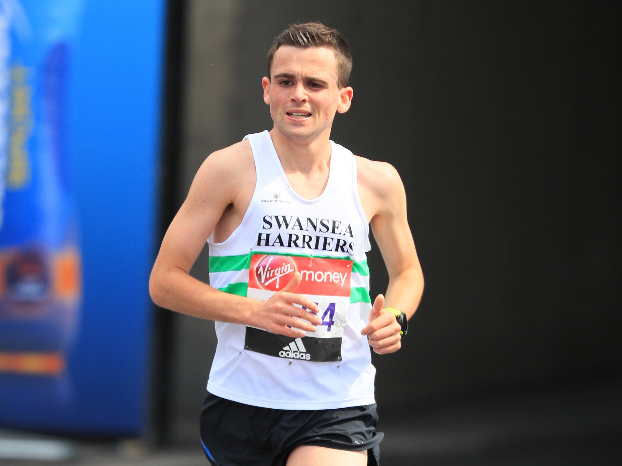 Josh Griffiths, running his first marathon, finished less than 10 minutes behind winner Daniel Wanjiru