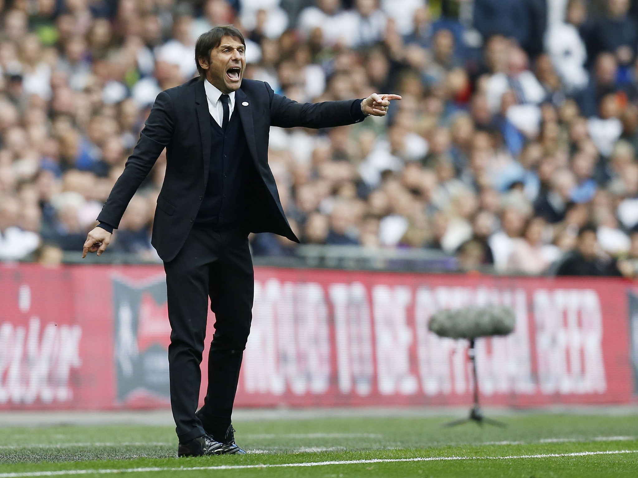 Antonio Conte during Saturday's FA Cup semi-final