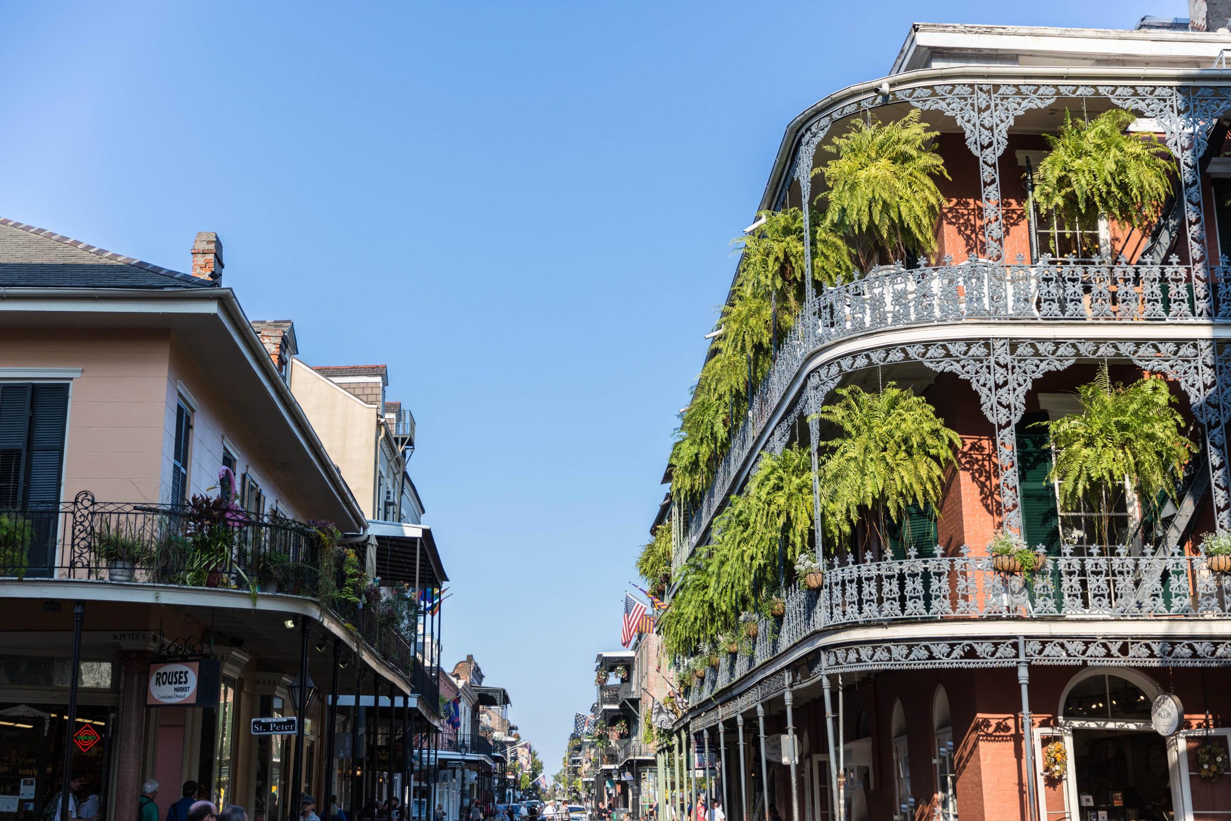 Iron lace balconies on Royal Street