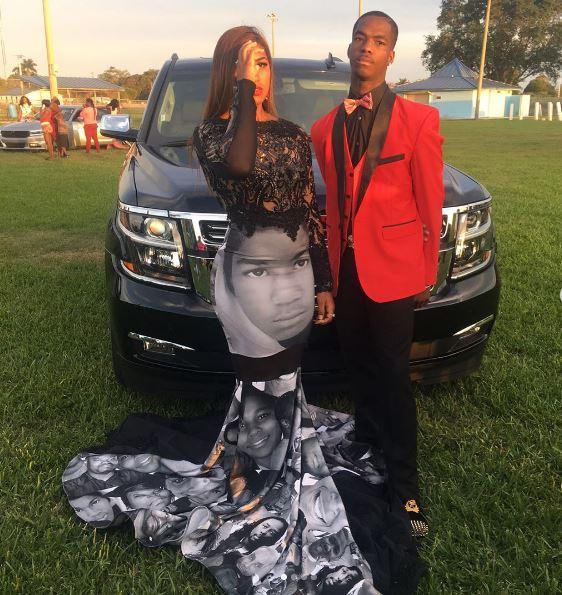 Milan Bolden Morris and her date at their High School prom