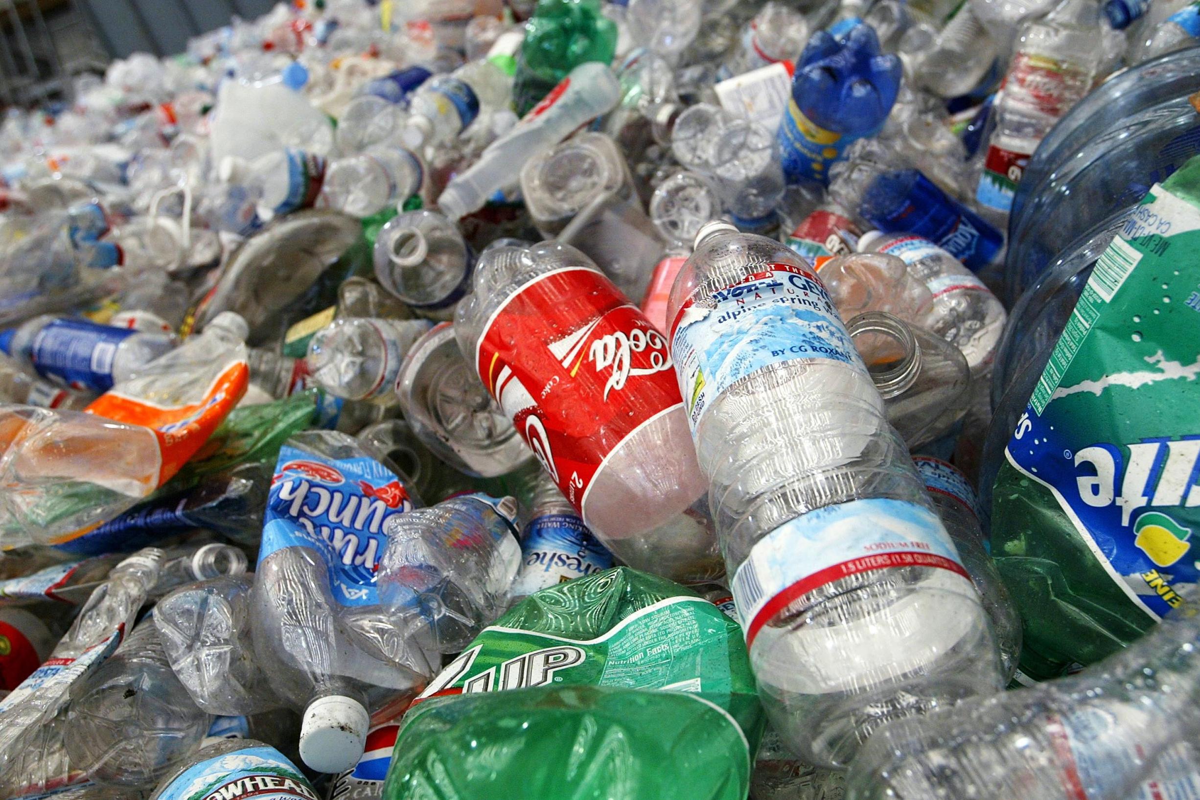 A sea of plastic bottles destined for recycling