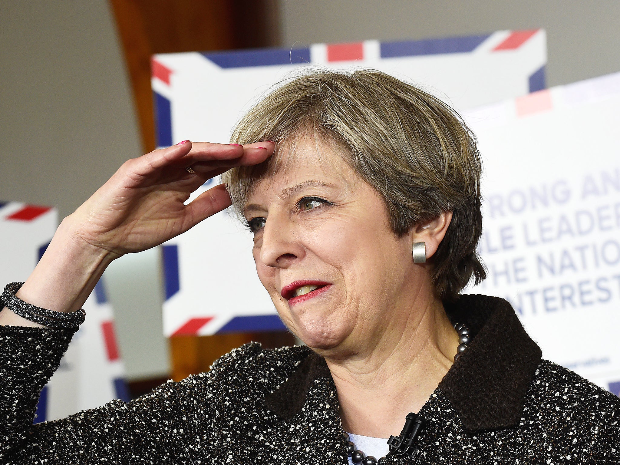 Prime Minister Theresa May speaks at the Brackla community centre in Bridgend as part of her election campaigning today