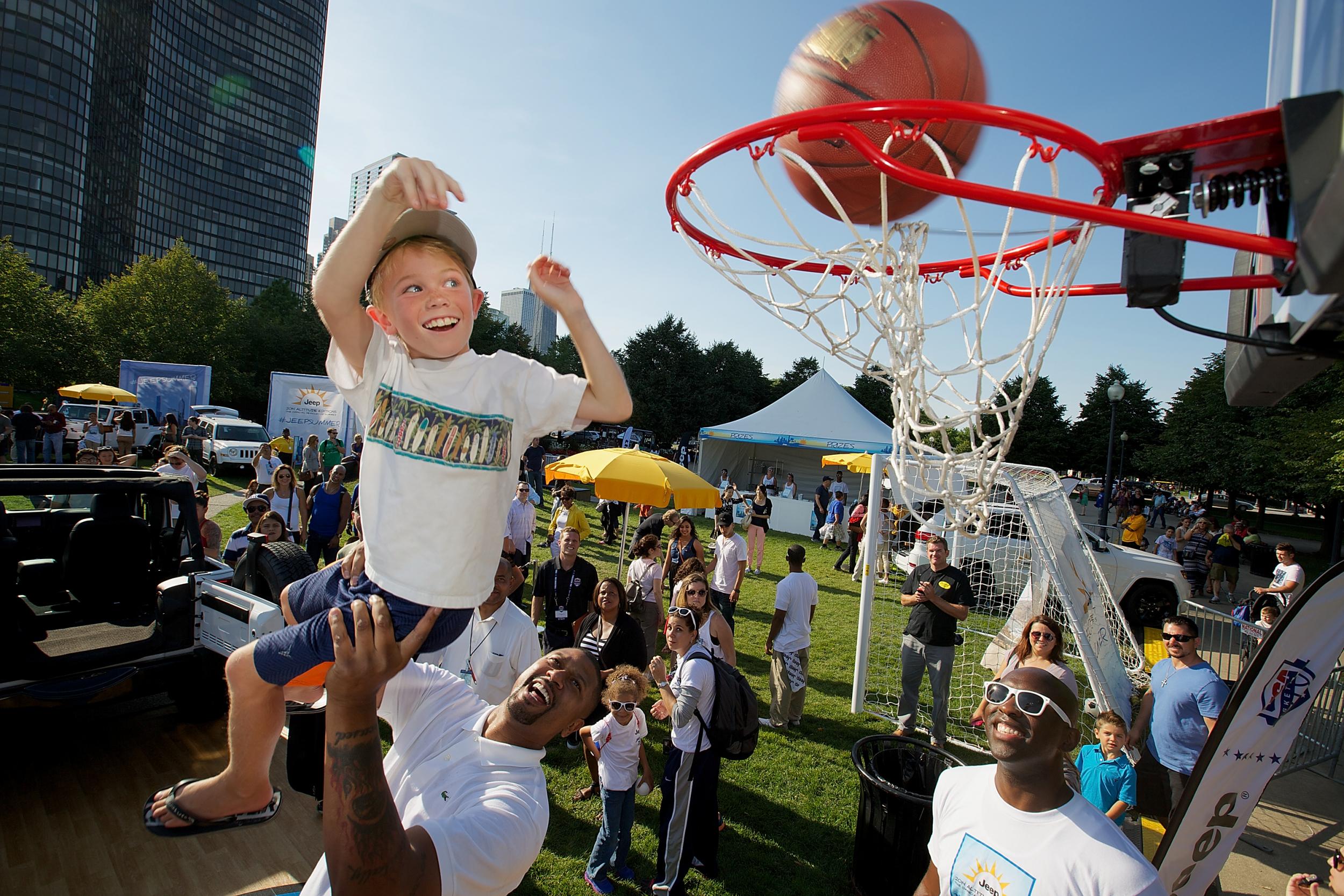 ESPN's Jalen Rose at a summer basketball academy for children