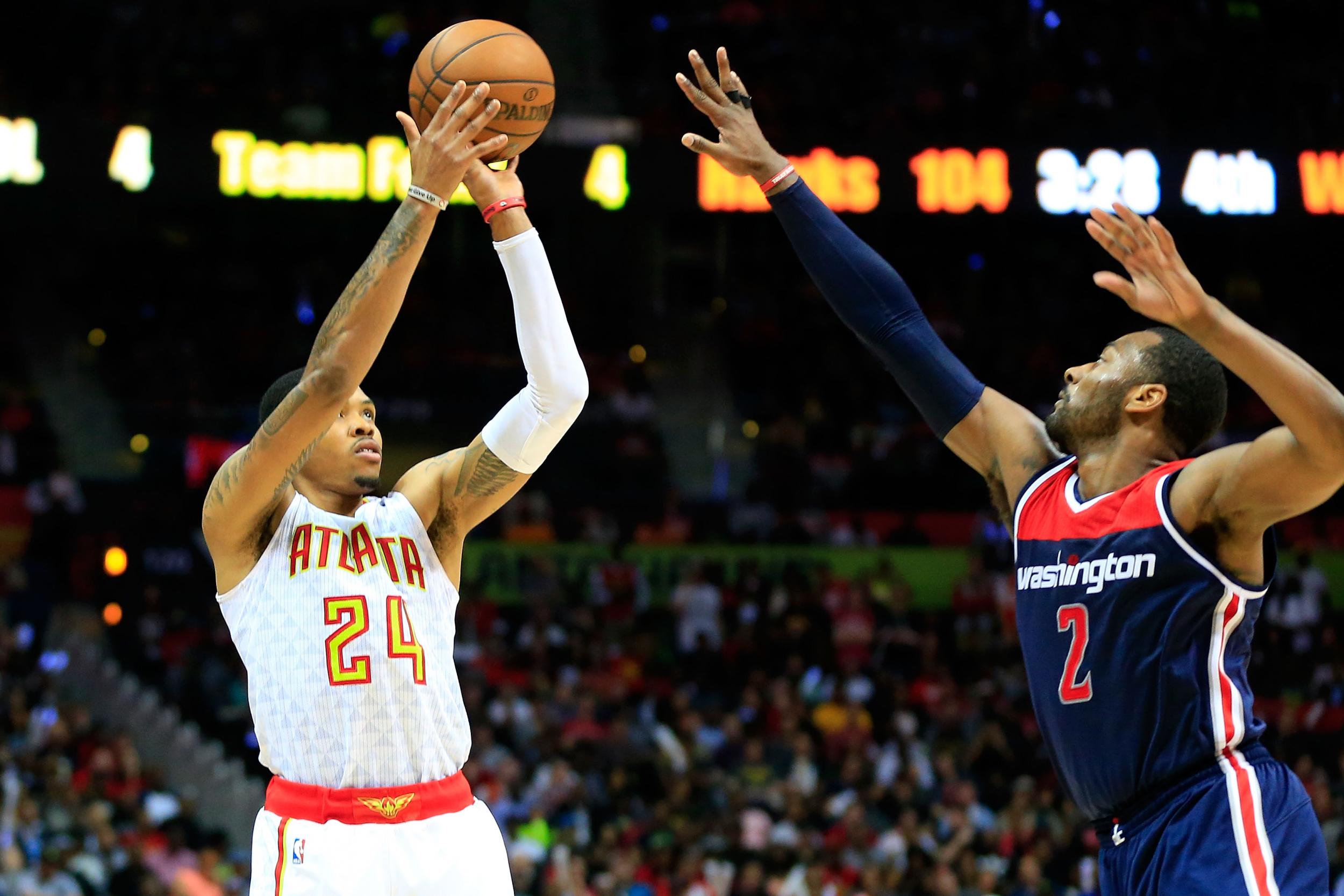 The Washington Wizards take on the Atlanta Hawks in Game Four of the Eastern Conference Quarterfinals during the 2017 NBA Playoffs