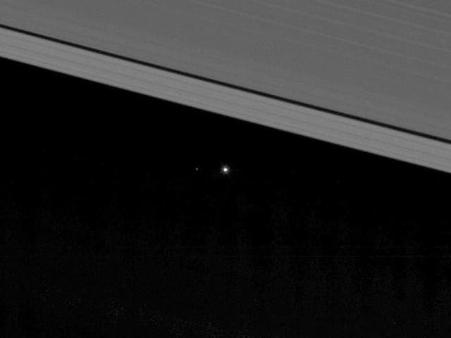 Earth snapped by the Cassini probe from within Saturn's rings