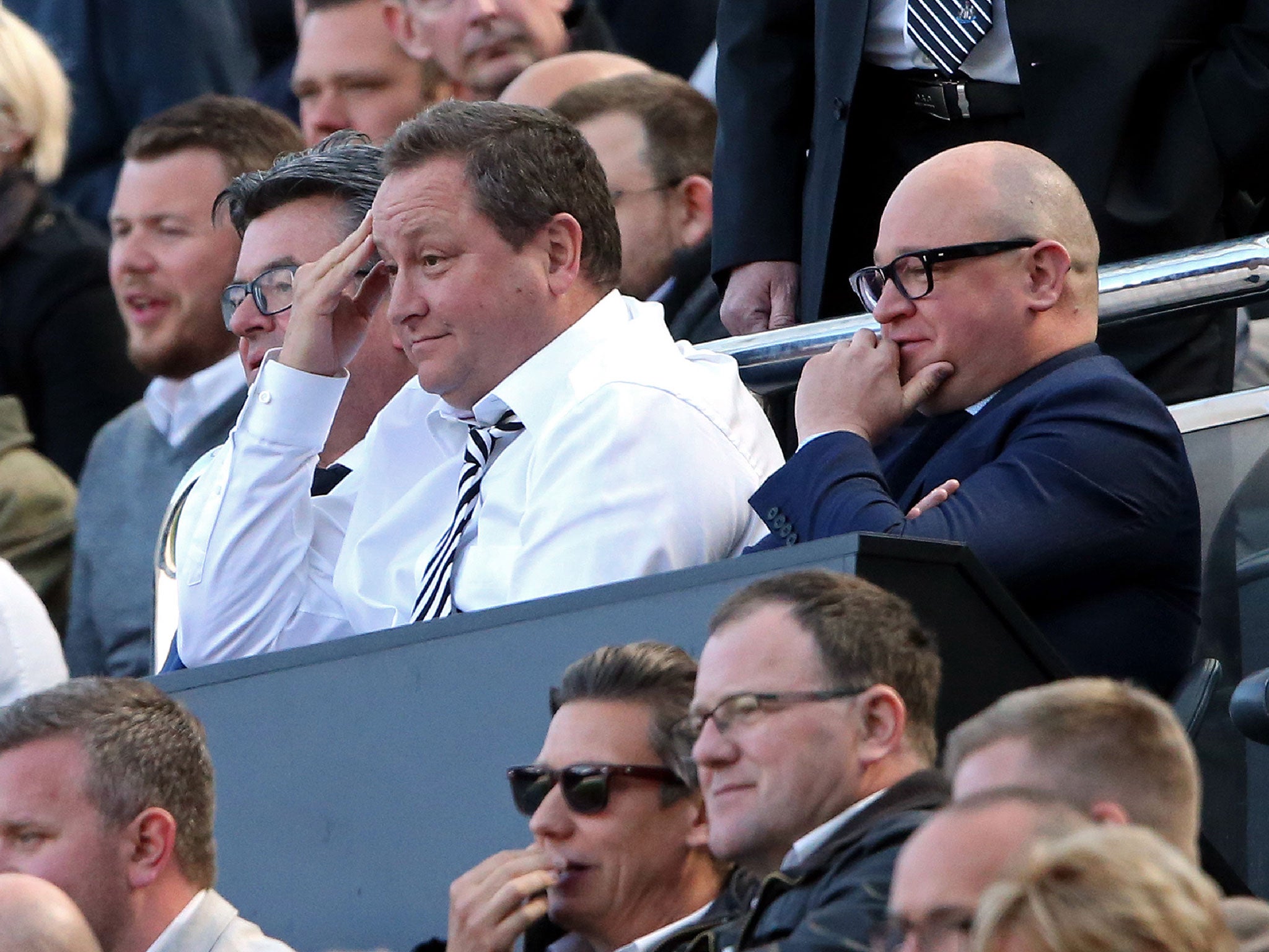 Newcastle managing director, Lee Charnley (right) has been arrested following a raid on the football club