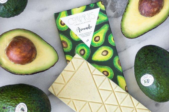 Creamy Compartes white chocolate full of fresh California avocados