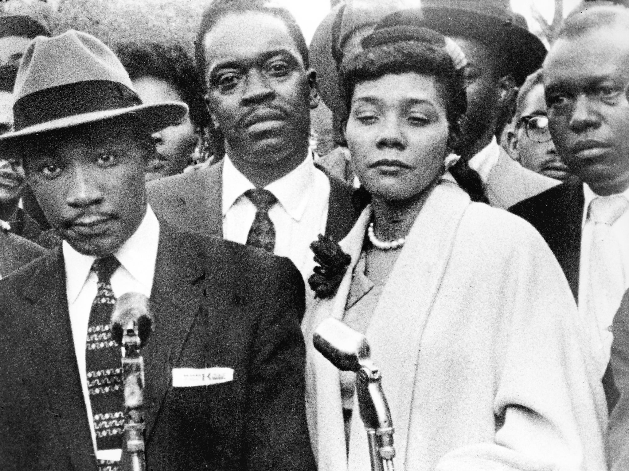 Martin Luther King Jr with his wife Coretta, during the bus boycott in Montgomery, Alabama, in March 1956