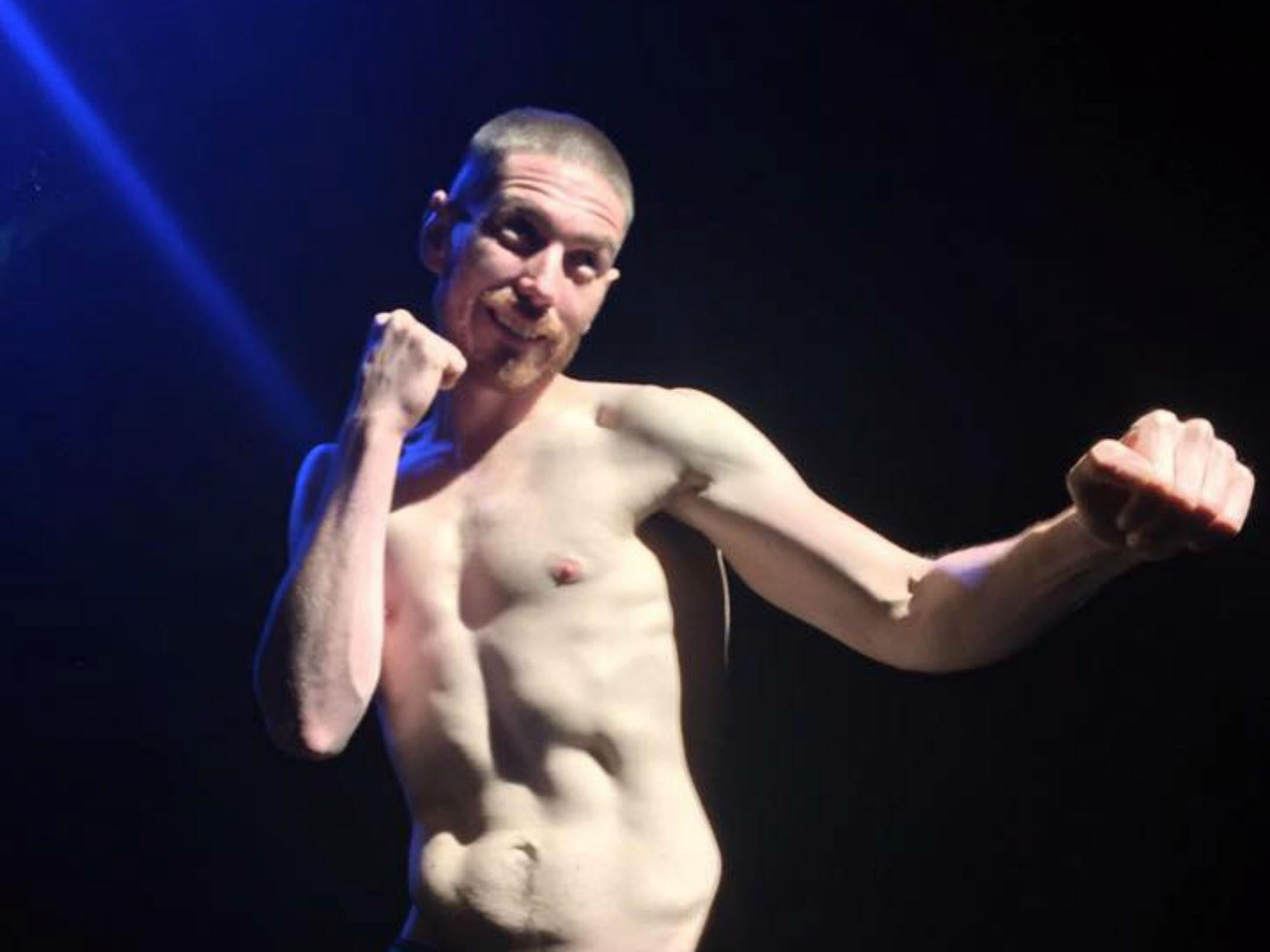 Rob Ward in his play "Gypsy King' at Pier at the Mill in Wigan