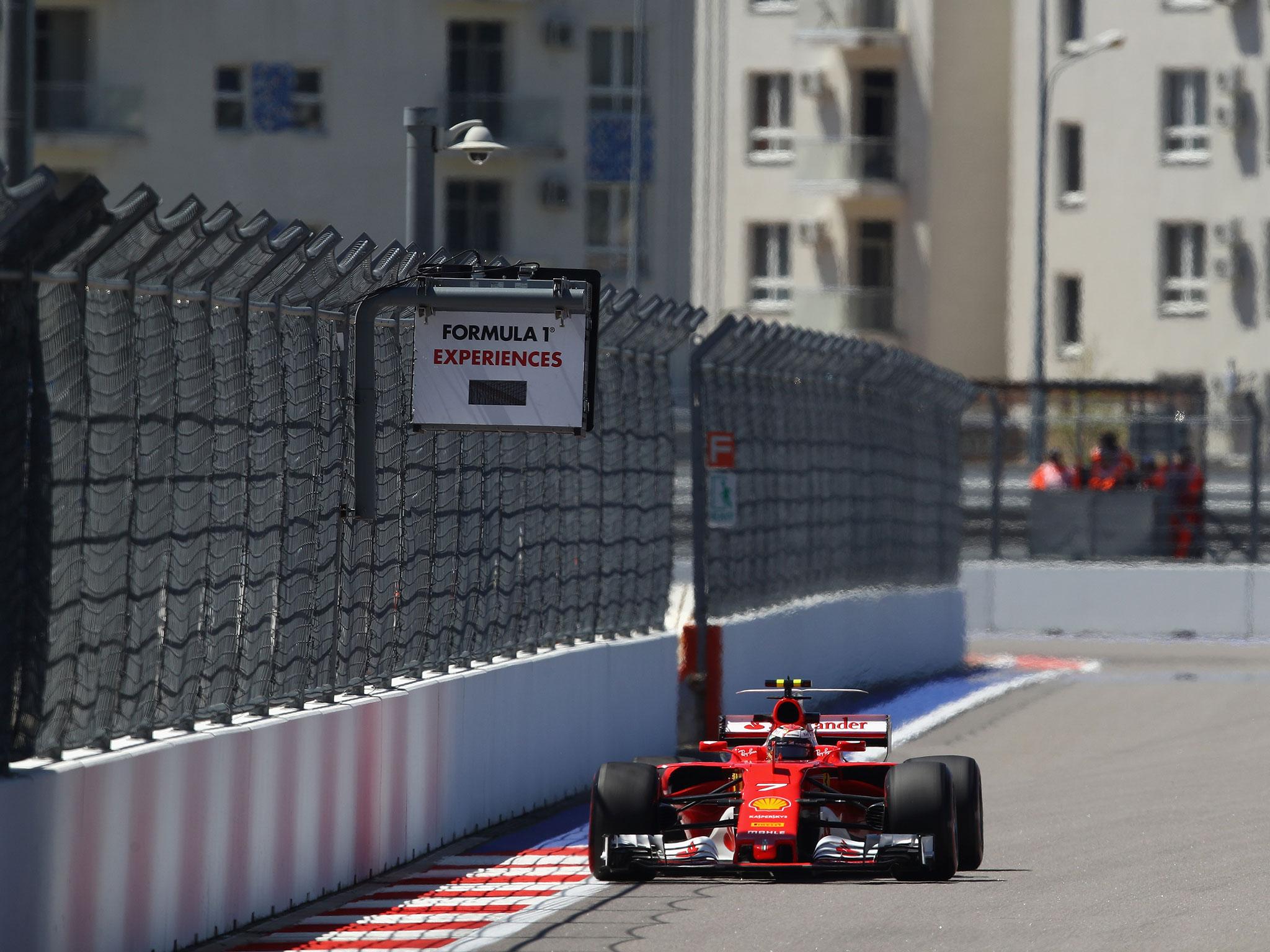 Kimi Raikkonen was fastest in first practice for the Russian Grand Prix