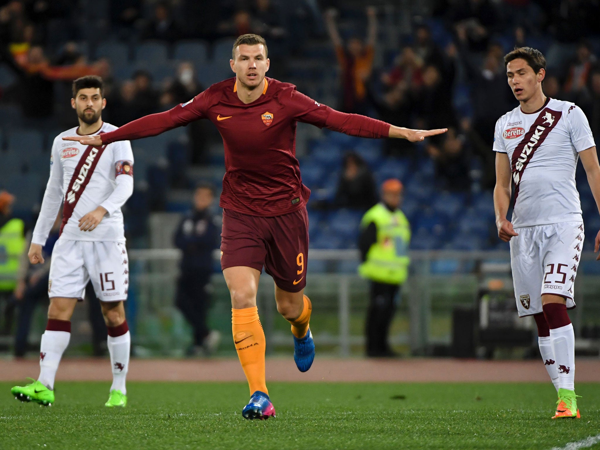 Dzeko's career has taken off in Italy