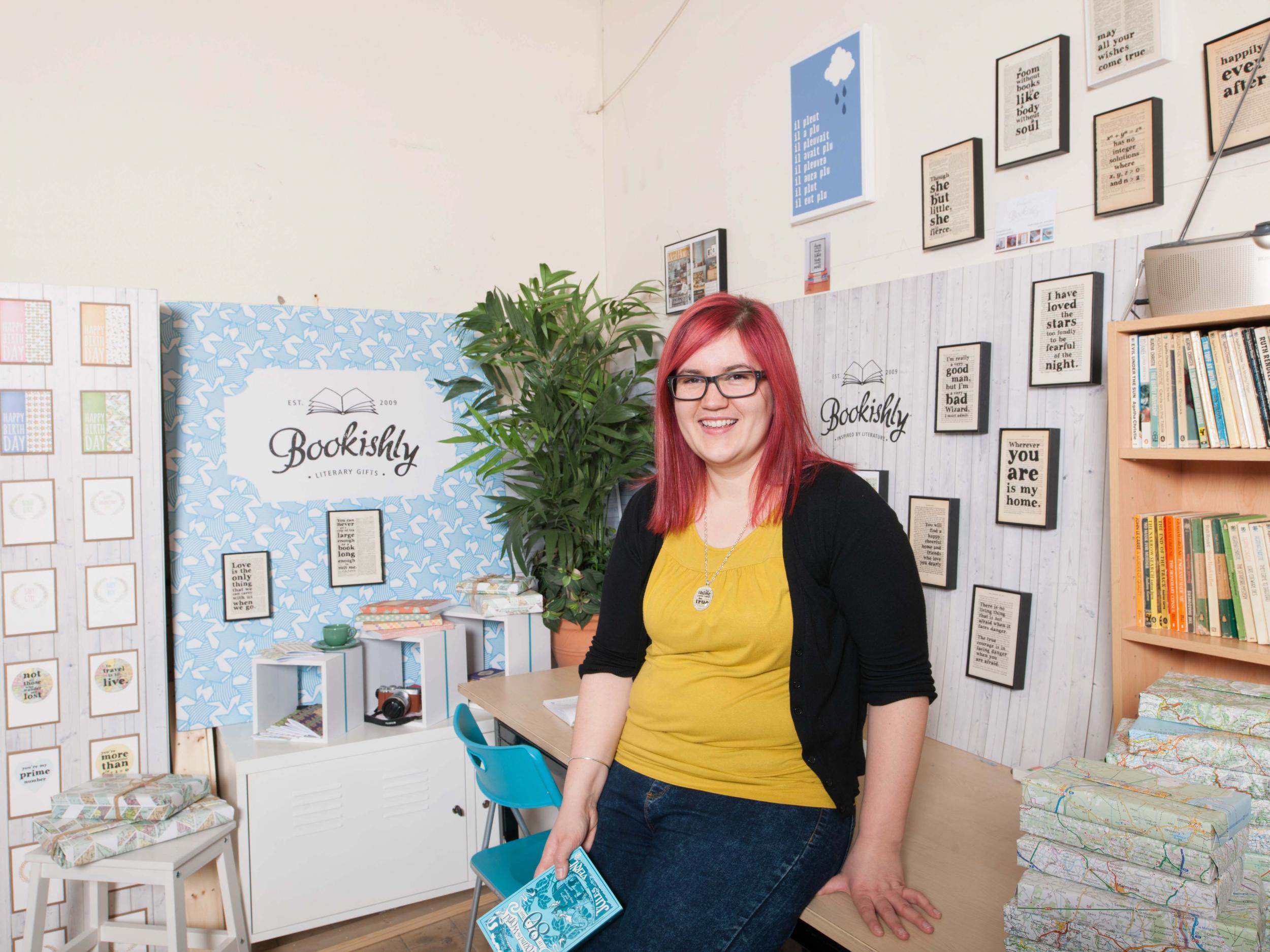 Brisk trade: Louise Verity’s success selling framed prints led to her to start up her Etsy shop BookishlyUK