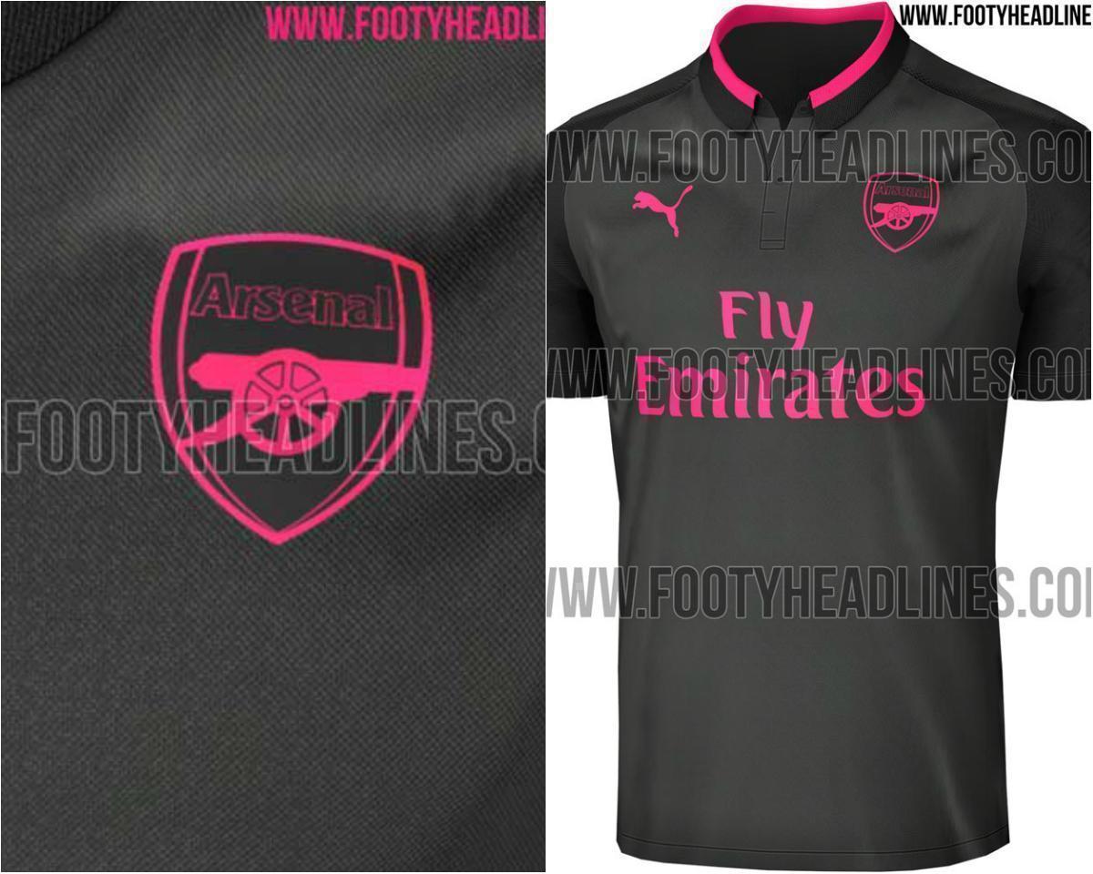 Rumoured: This leaked Arsenal alternate strip is very bold, with neon pink instead of red.
