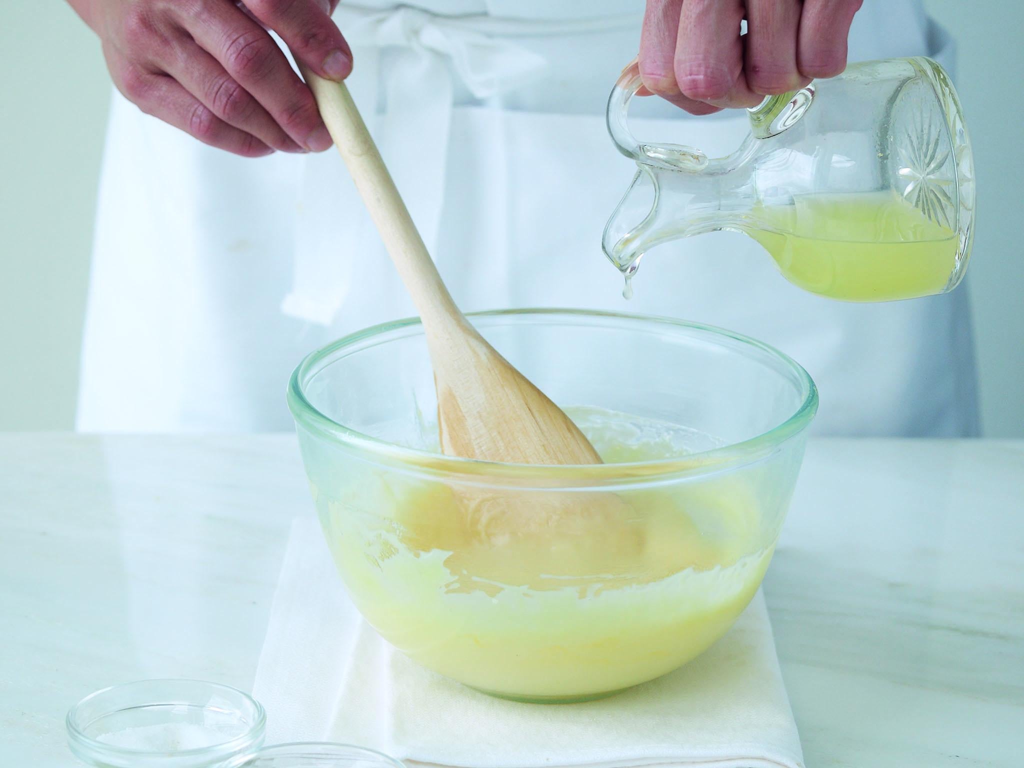 5. Adding lemon juice to balance the acidity