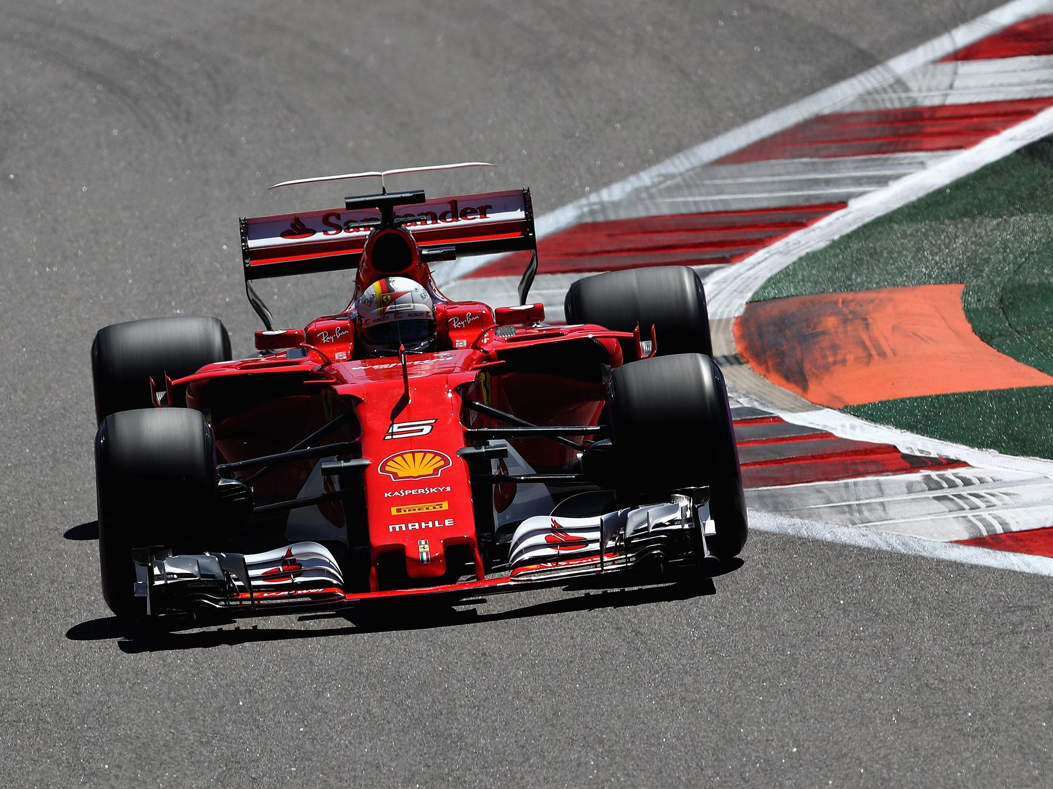 Sebastian Vettel is on pole position for the Russian Grand Prix