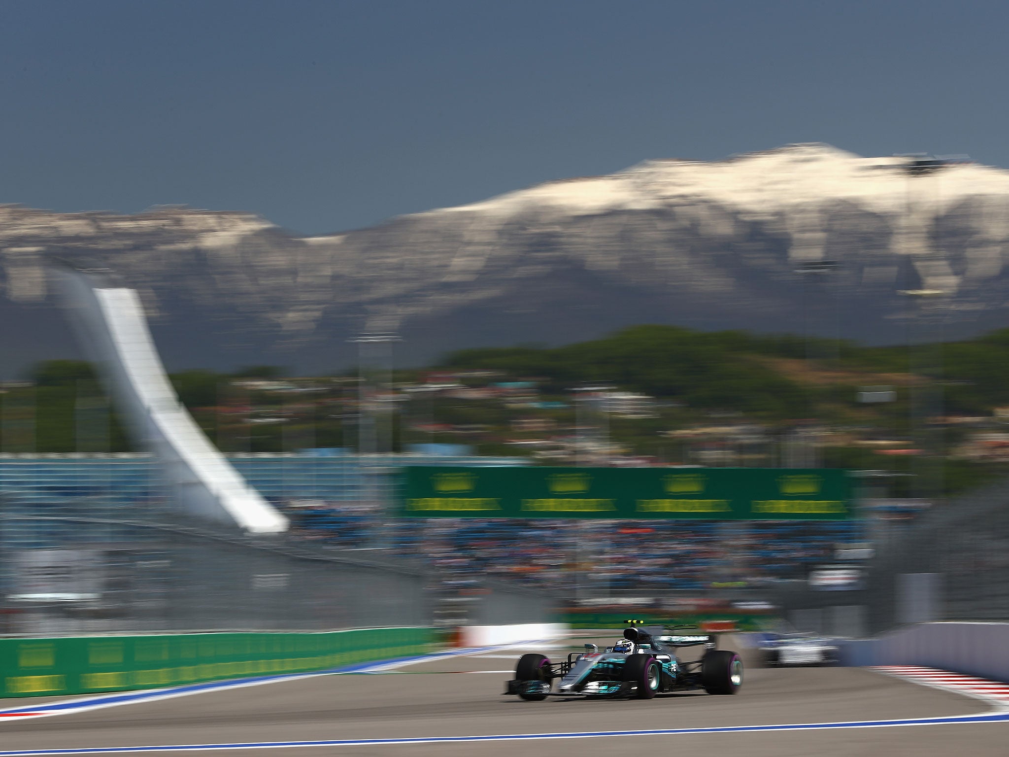 Valtteri Bottas was the quicker of the two Mercedes but couldn't challenge the Ferraris