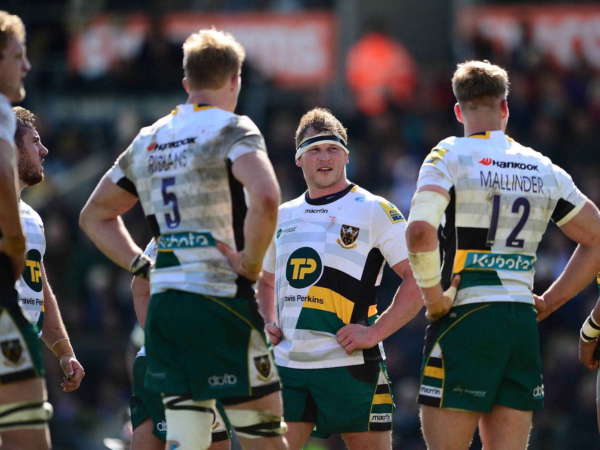 Dylan Hartley reacts to Northampton's defeat by Exeter