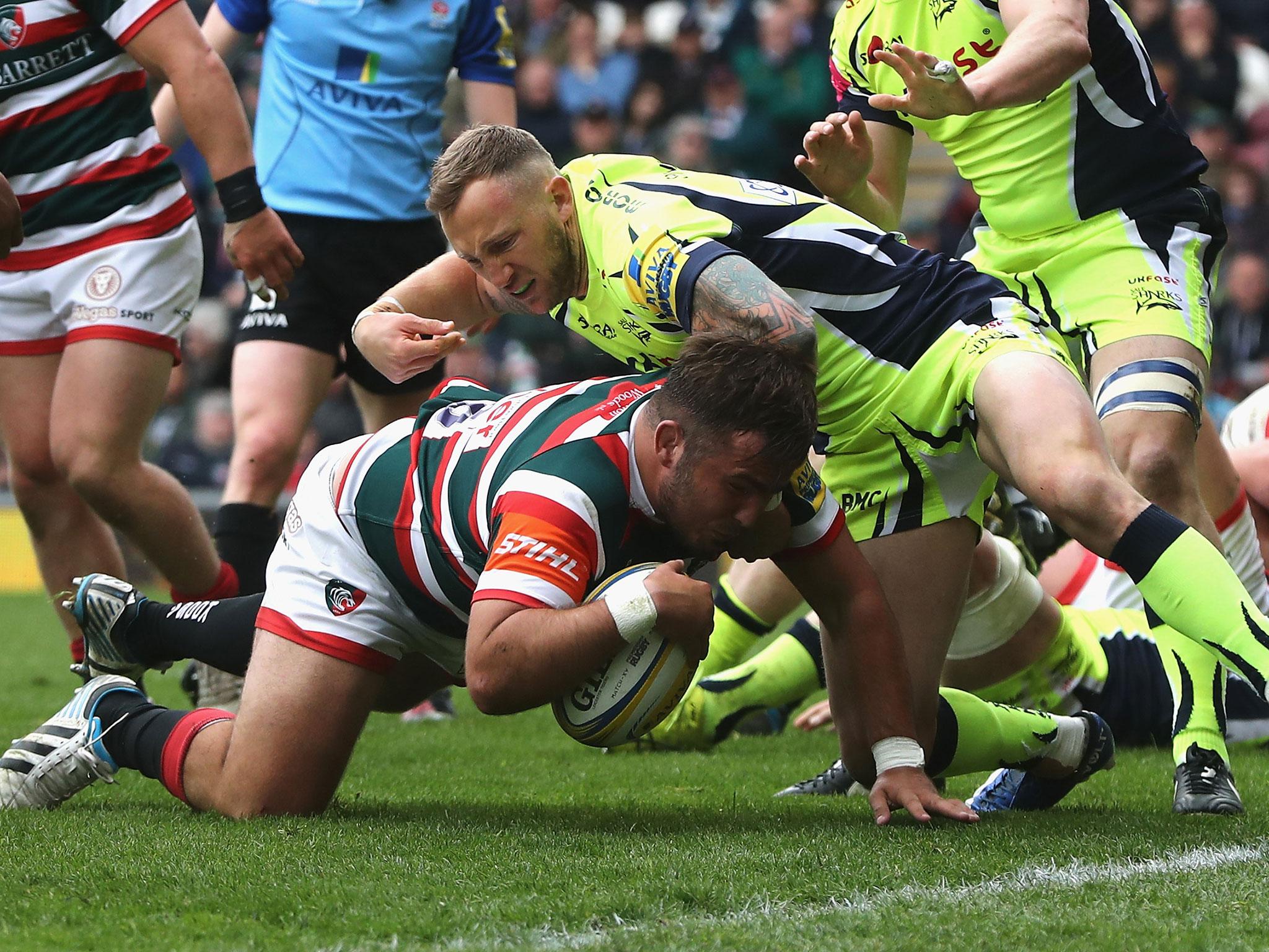 George McGuigan touches down for a try