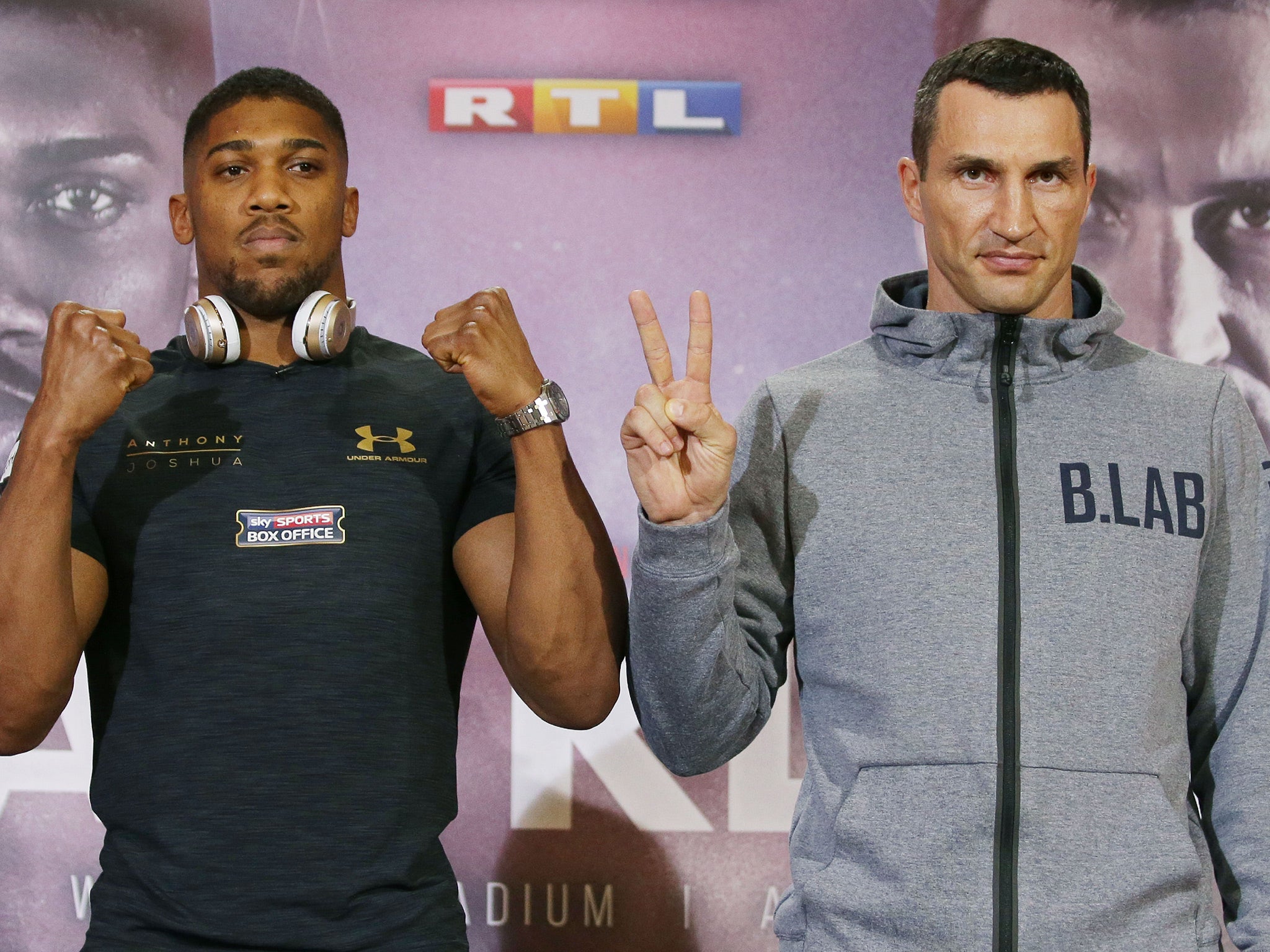 Anthony Joshua and Wladimir Klitschko meet at Wembley on Saturday