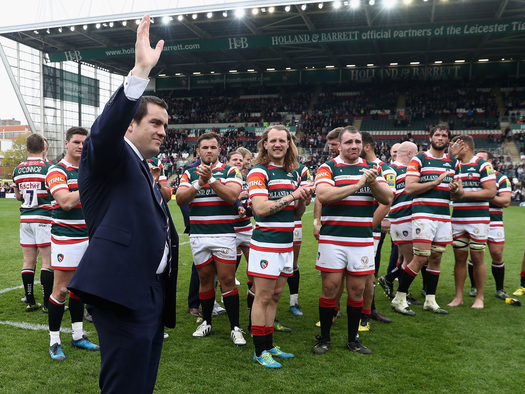 Marcos Ayerza says his farewell to the Leicester crowd