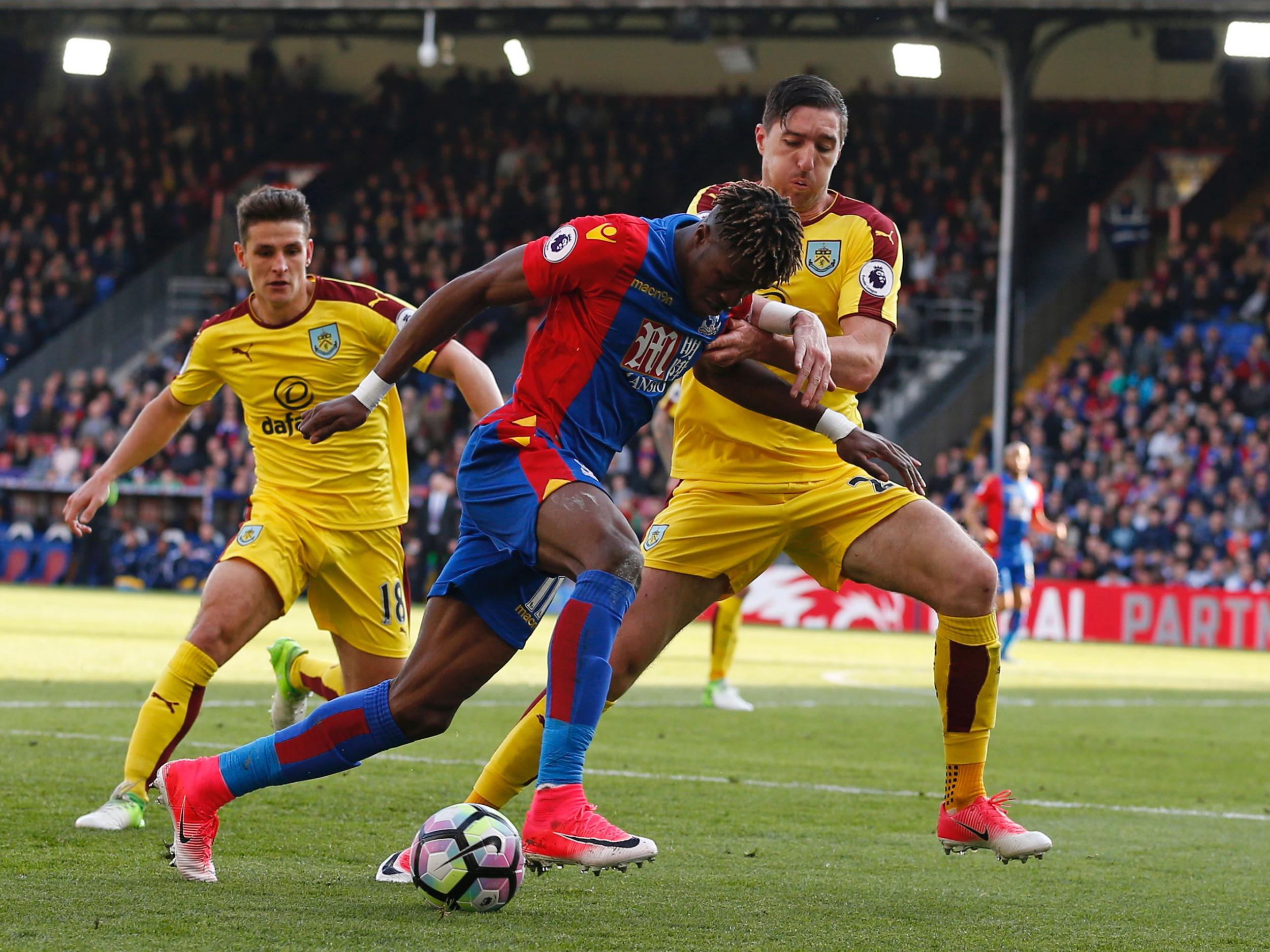 Zaha was ruled offside when replays showed he was level