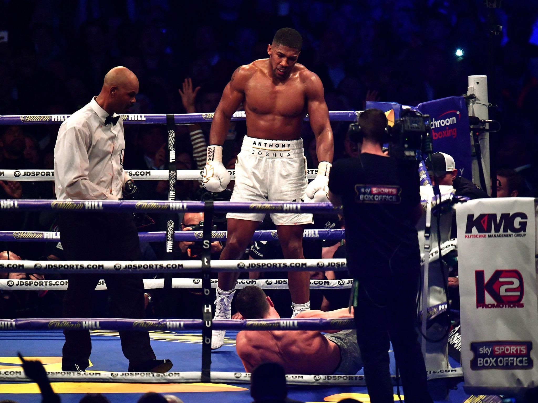 &#13;
Joshua eventually beat Klitschko in a classic at Wembley &#13;