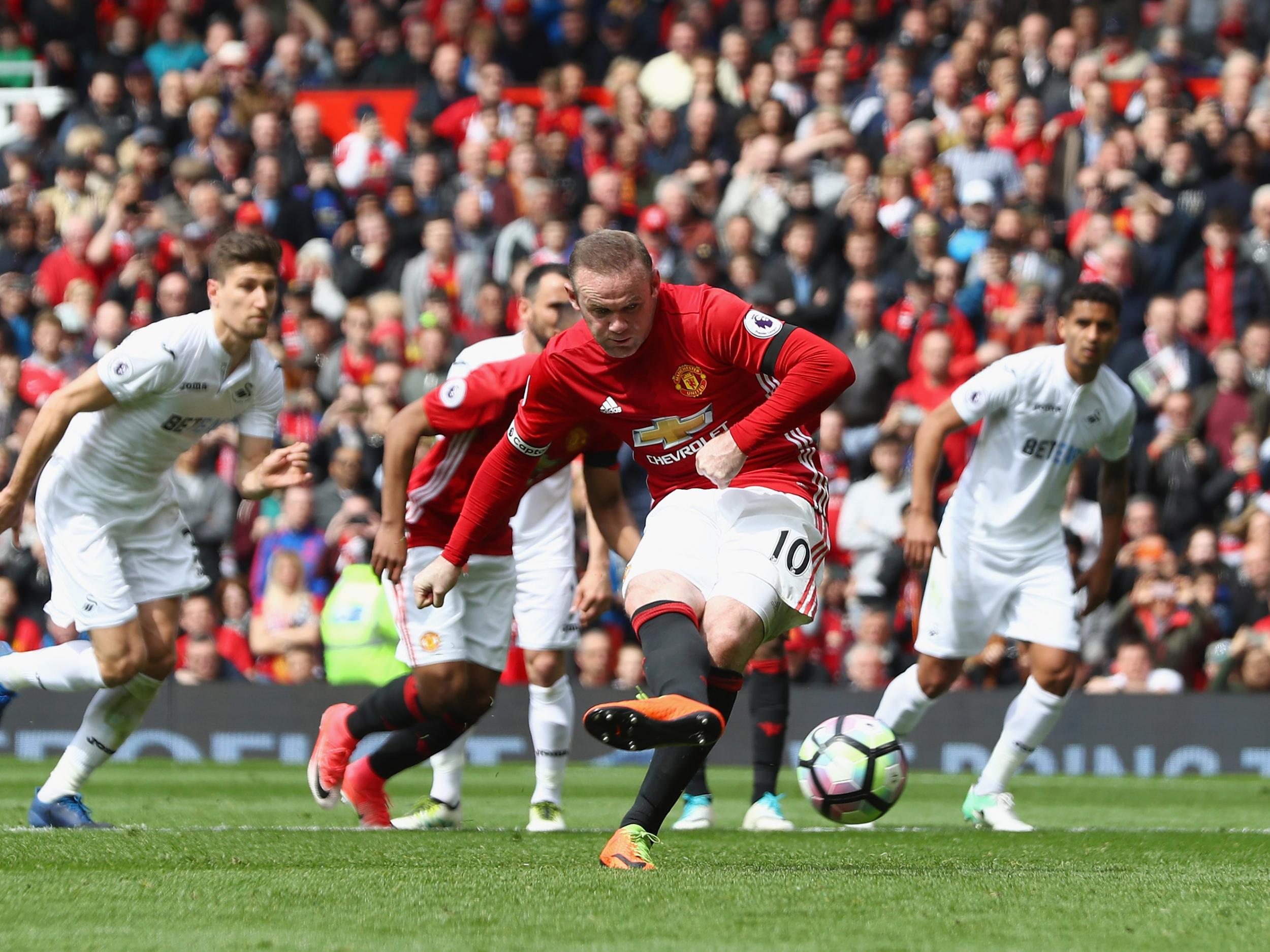 &#13;
Rooney scored from the spot in United's 1-1 draw with Swansea &#13;