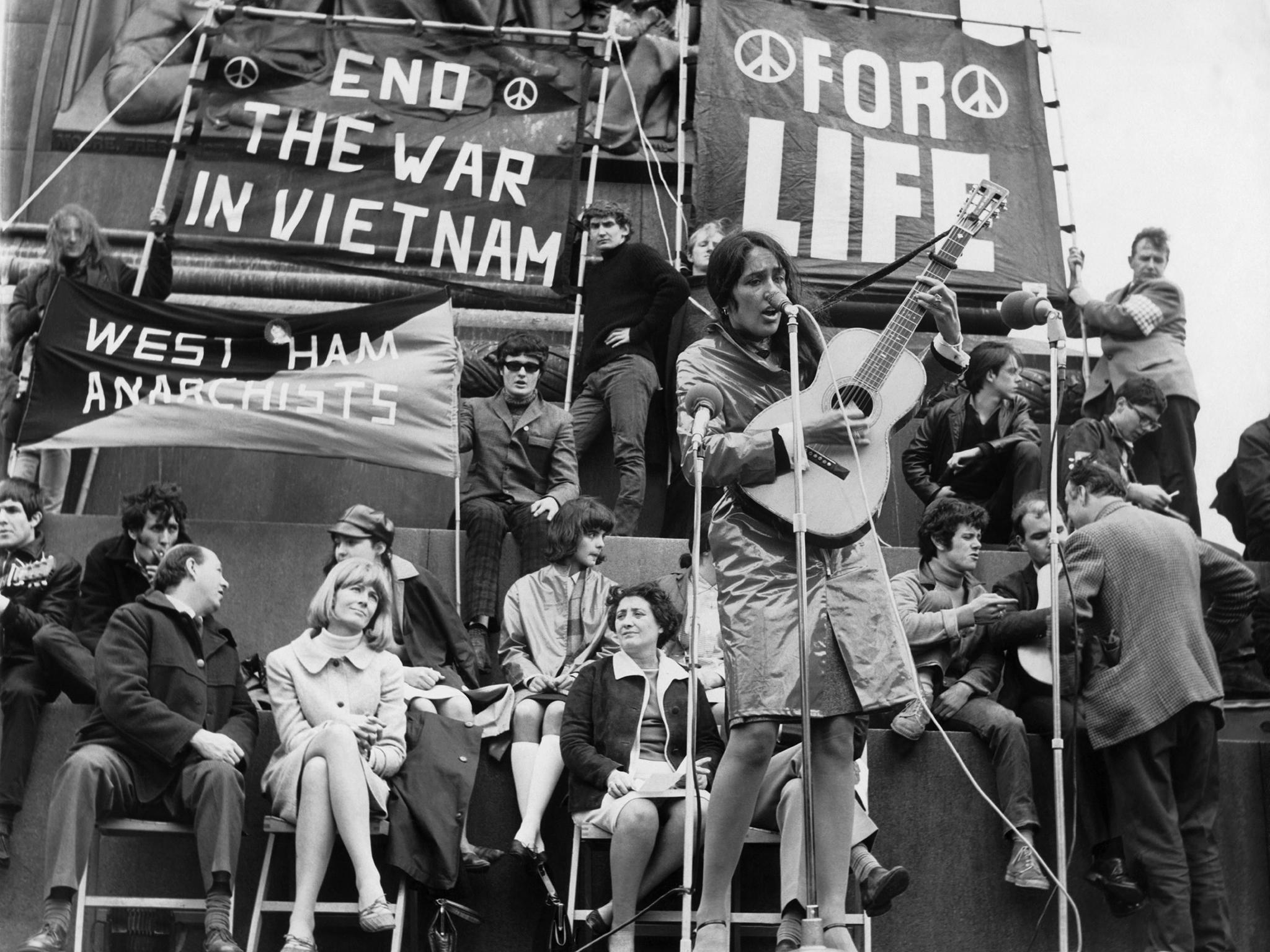 We shall overcome: Joan Baez in Trafalgar Square at the height of the war in Indochina