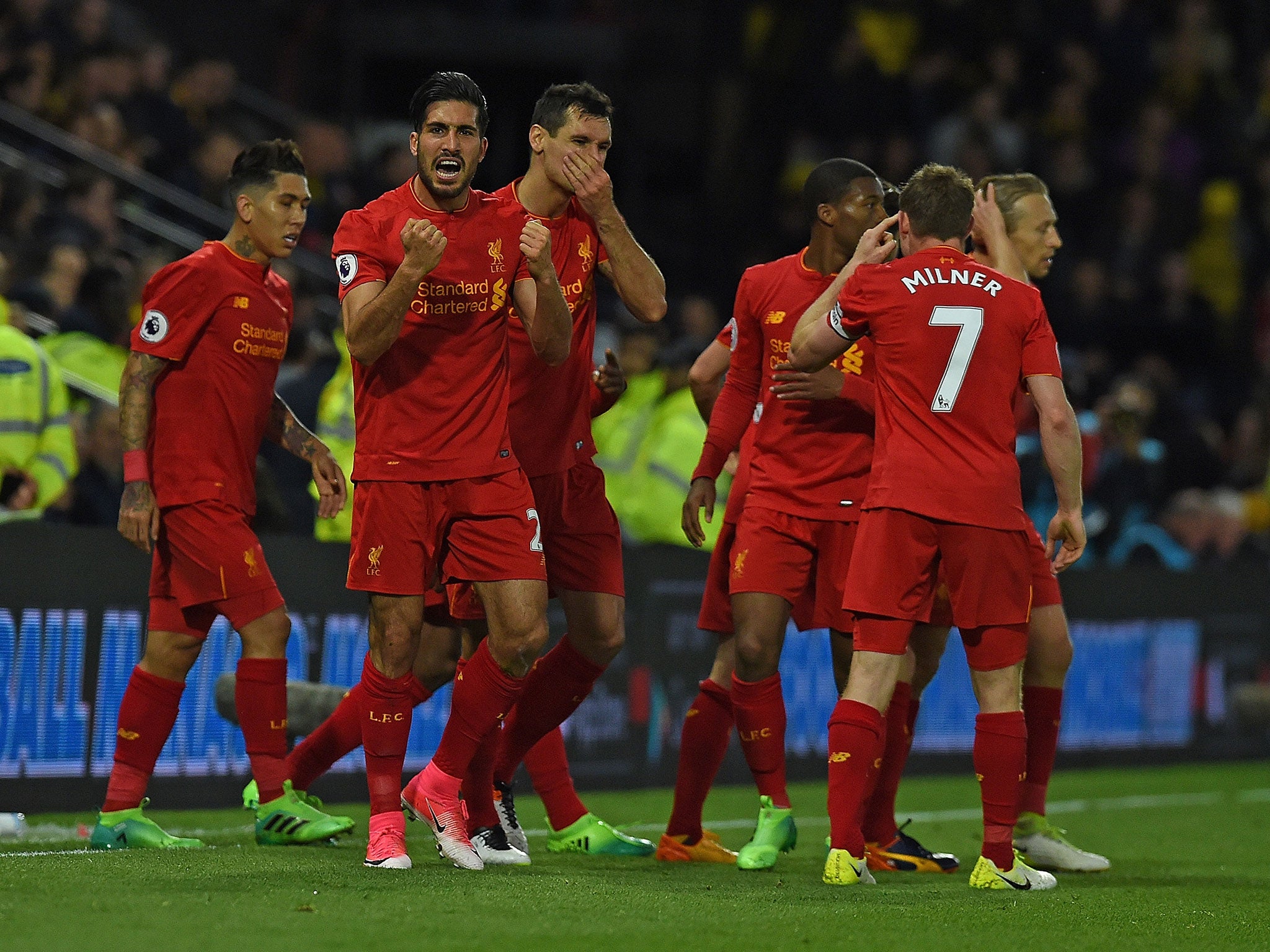 Emre Can celebrates his goal