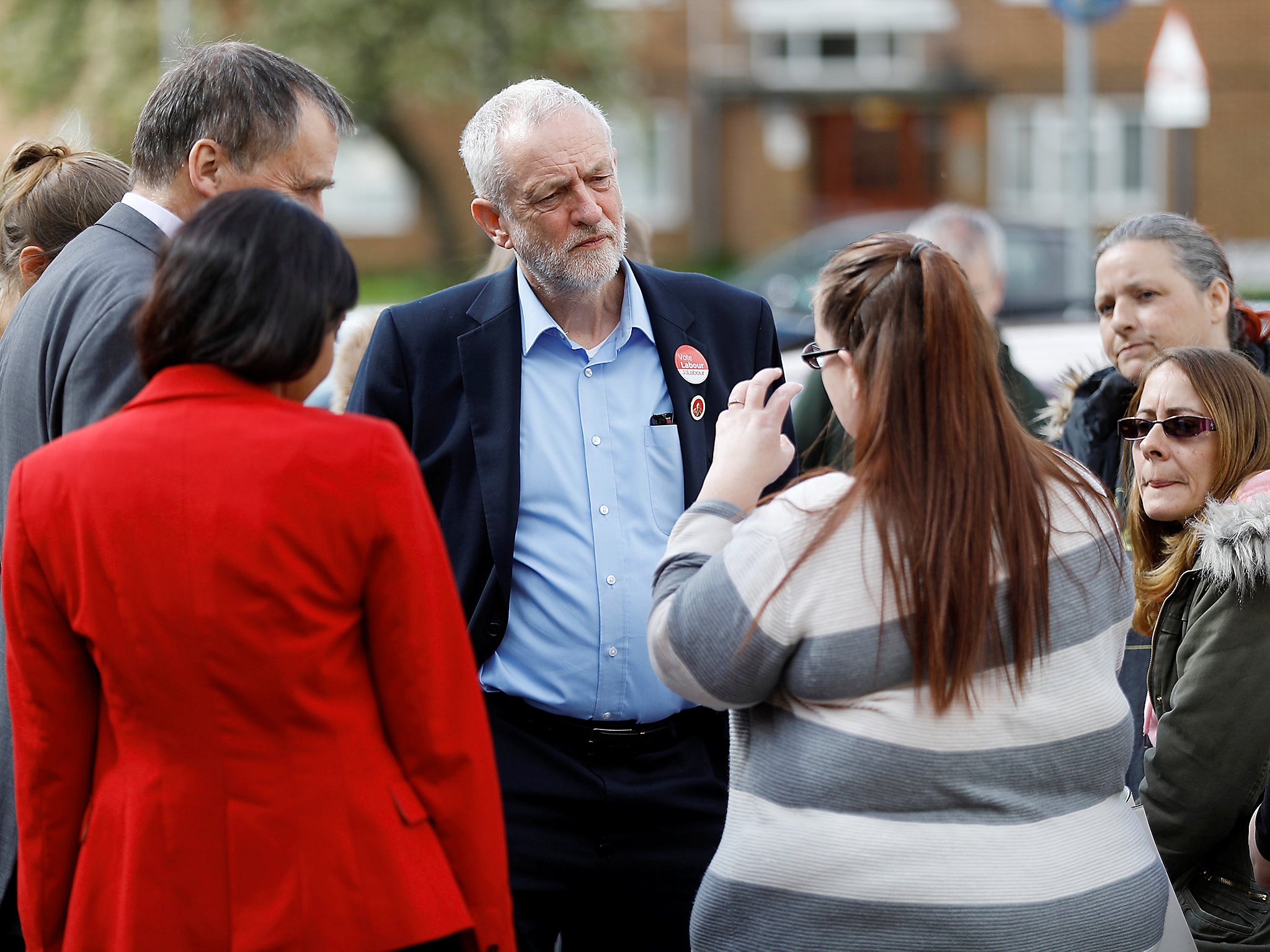 Labour leader Jeremy Corbyn talks to voters in Southampton