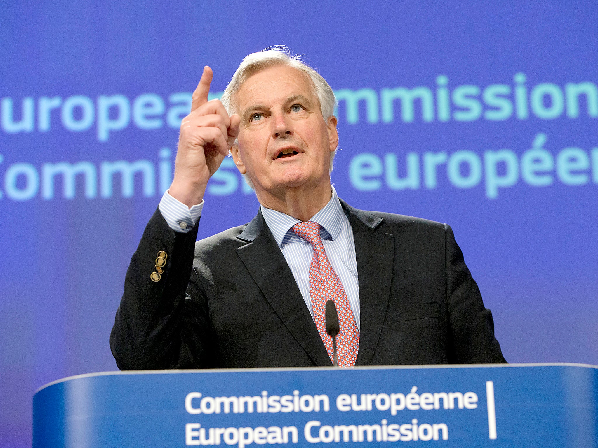 European Union chief Brexit negotiator Michel Barnier speaks during a media conference at EU headquarters in Brussels