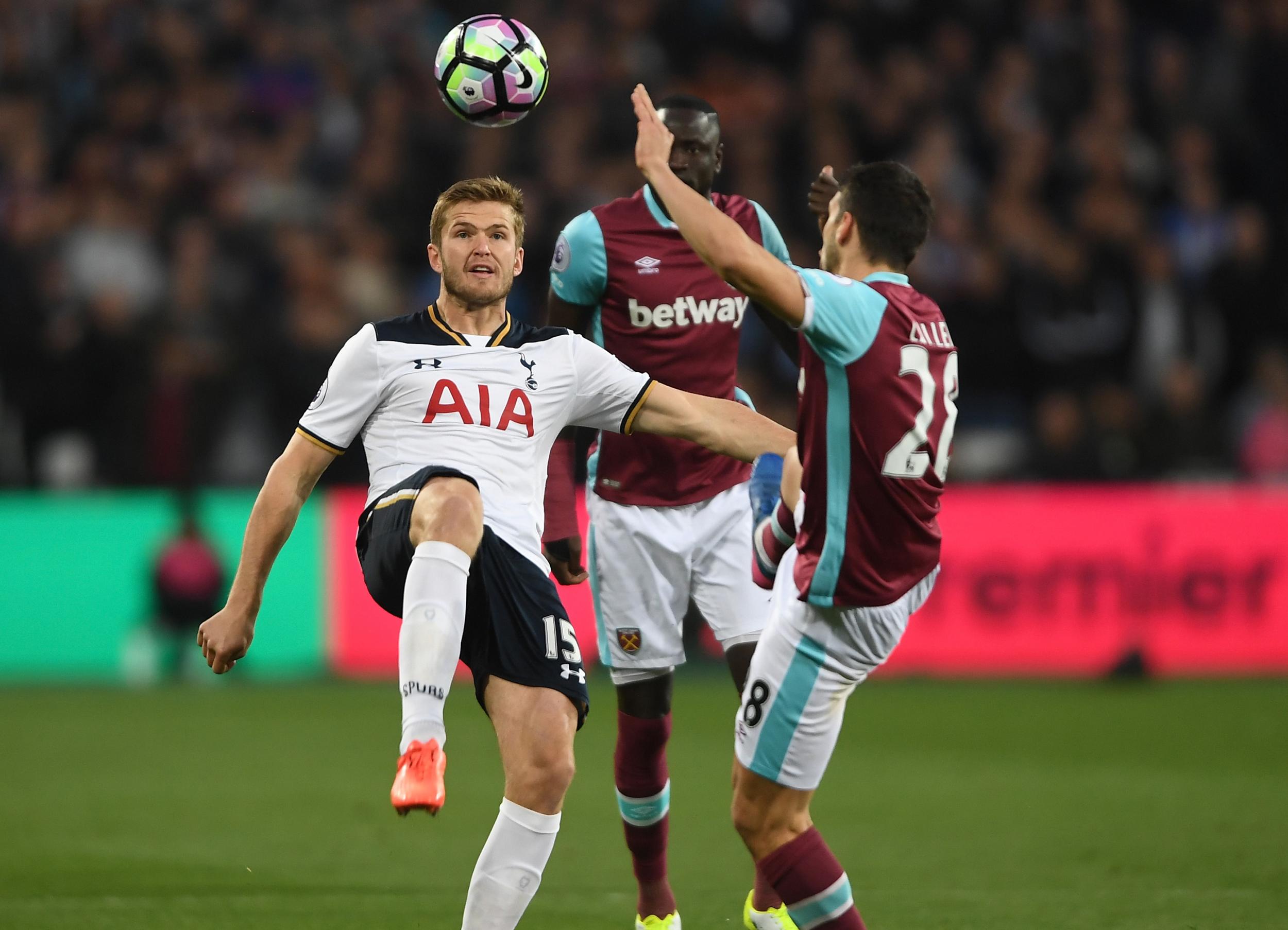 &#13;
Dier was denied by a good save from Adrian &#13;