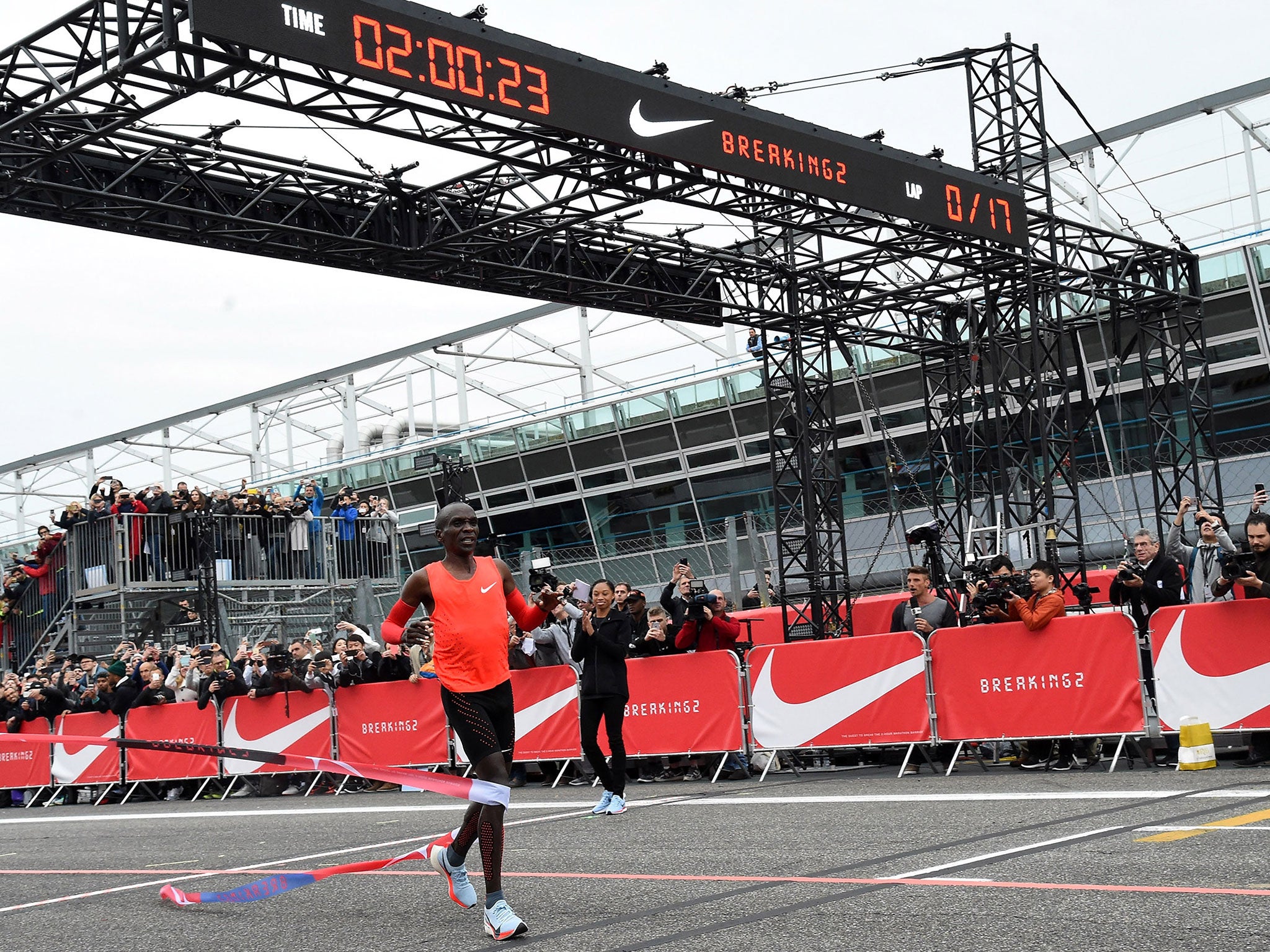 Olympic champion Eliud Kipchoge failed to break the two-hour marathon barrier by just 25 seconds