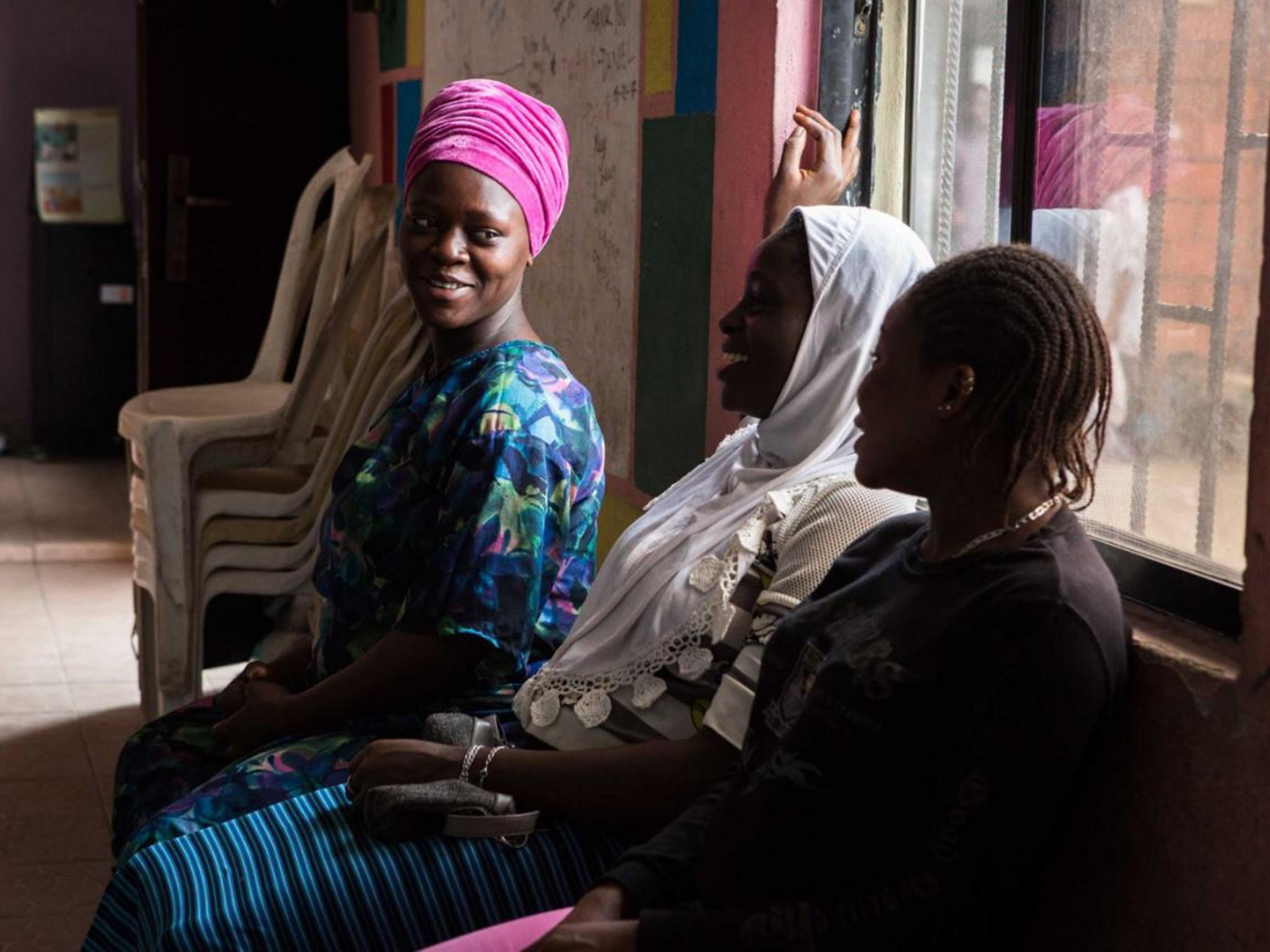 (From left) Supo Nofisat, Oyeleke Azeezat and Seun Goji visit a Lagos health centre that is supported by the UN Population Fund