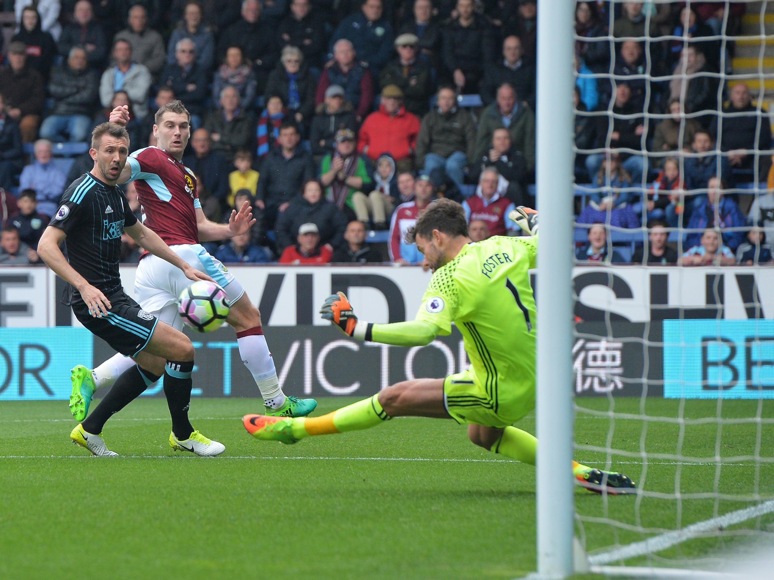 Ben Foster saves an early attempt from Sam Vokes