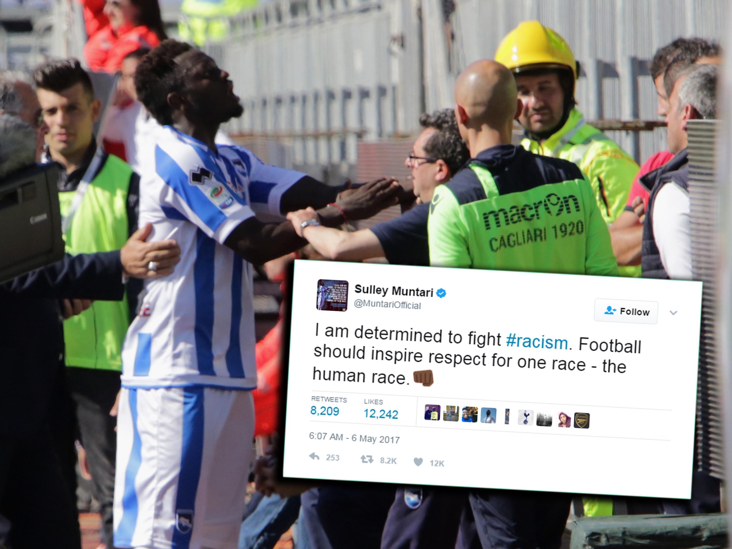 Muntari made worldwide headlines when he confronted fans racially abusing him