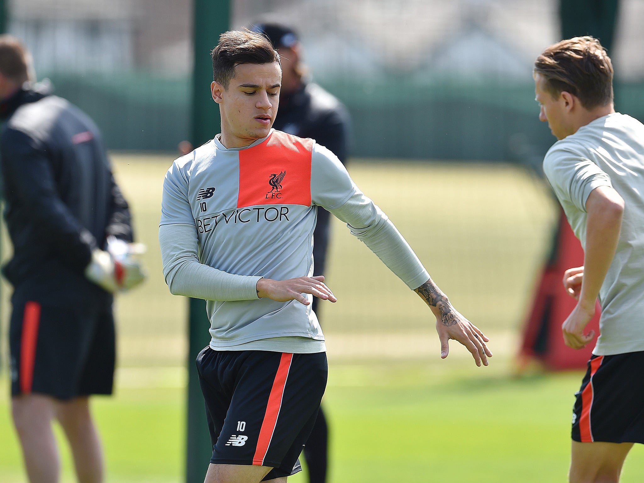 Philippe Coutinho returned to light training at Melwood on Thursday