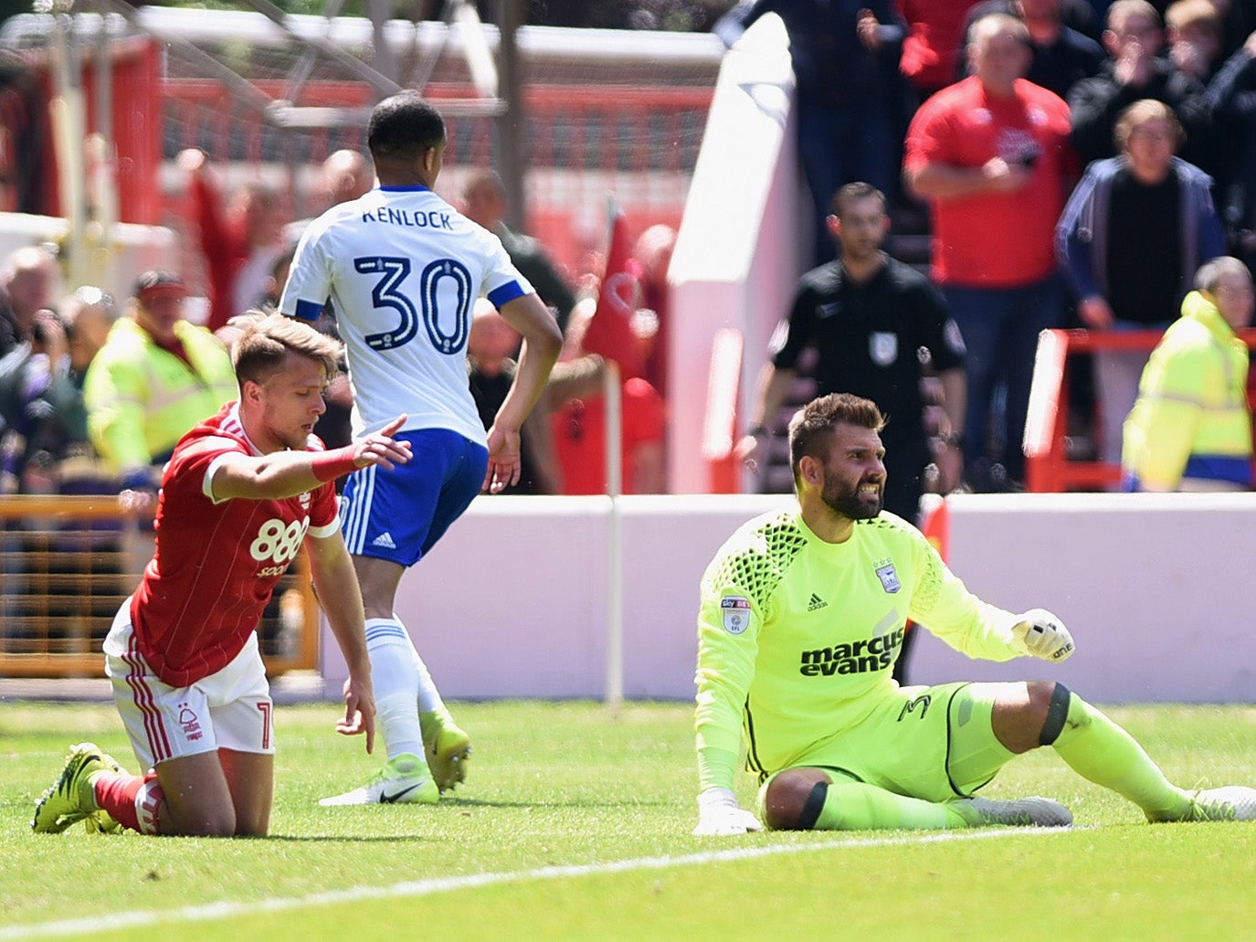 Andy Davies awarded a penalty just before half-time