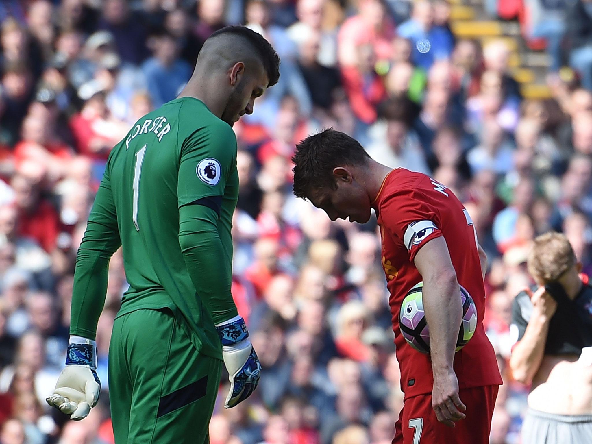 Forster appeared to put Milner off before the penalty-kick