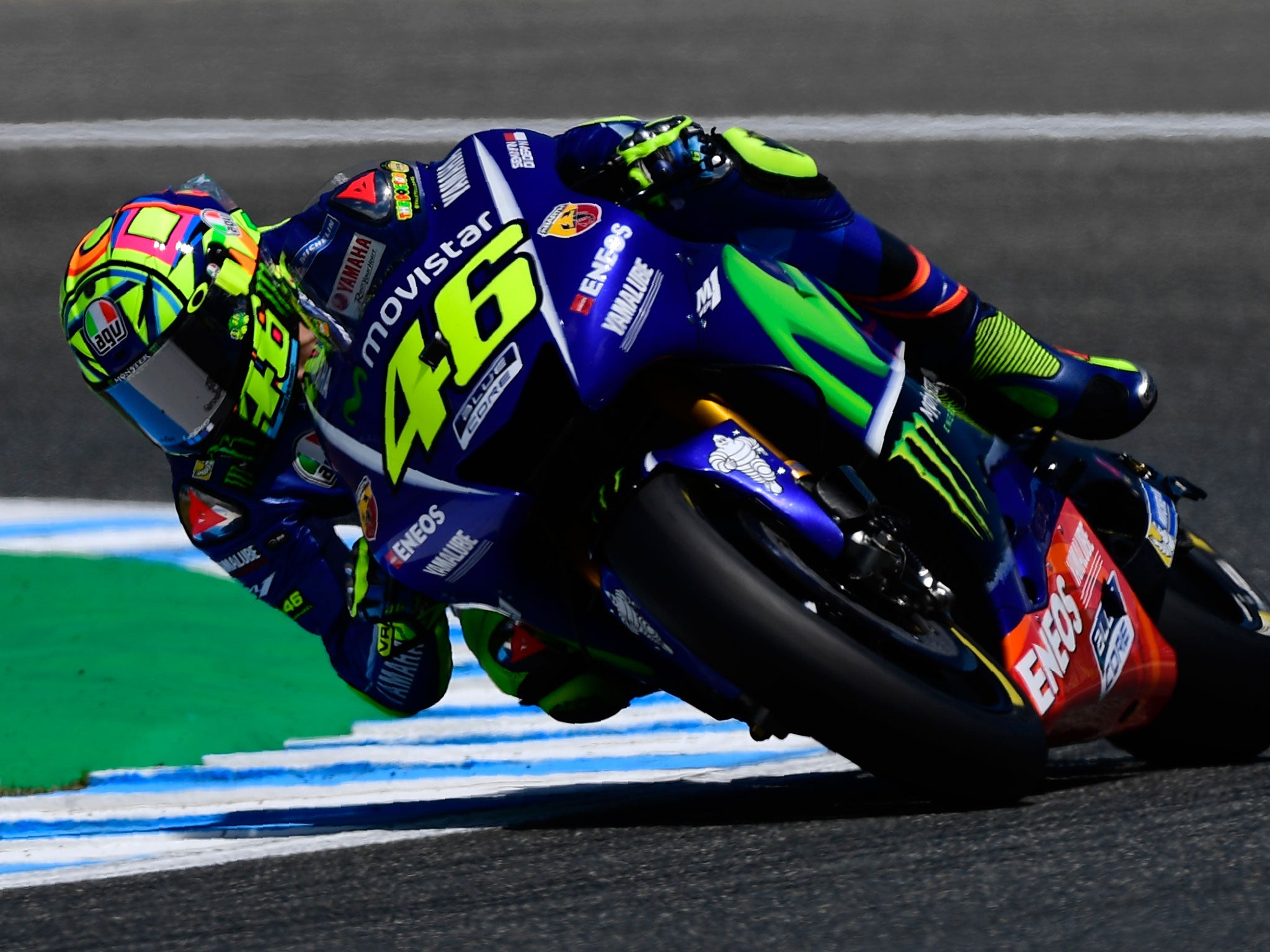 Valentino Rossi said he was 'lucky' to finish the Spanish Grand Prix after developing a vibration