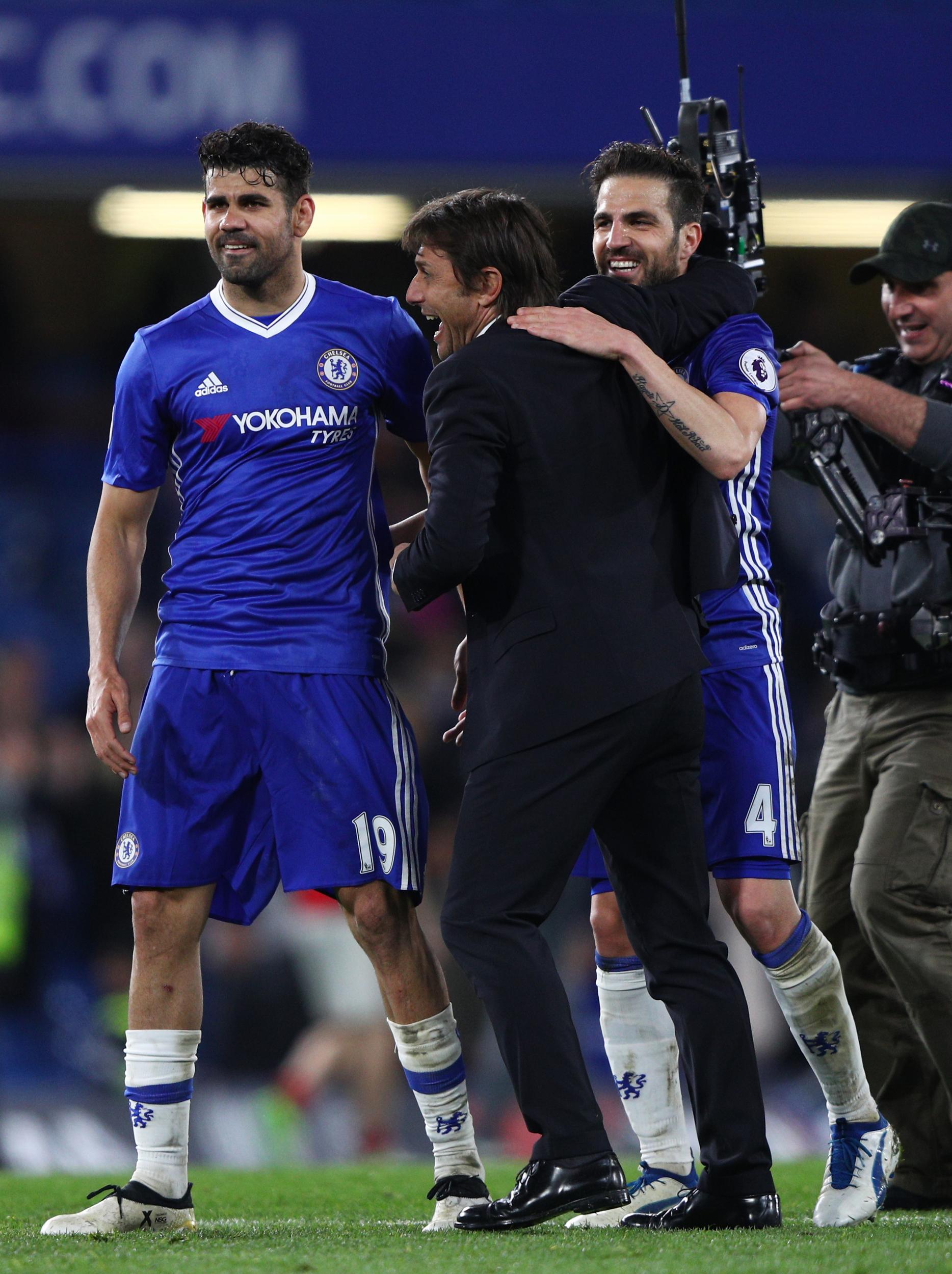 Conte was quick to congratulate Fabregas after the full-time whistle