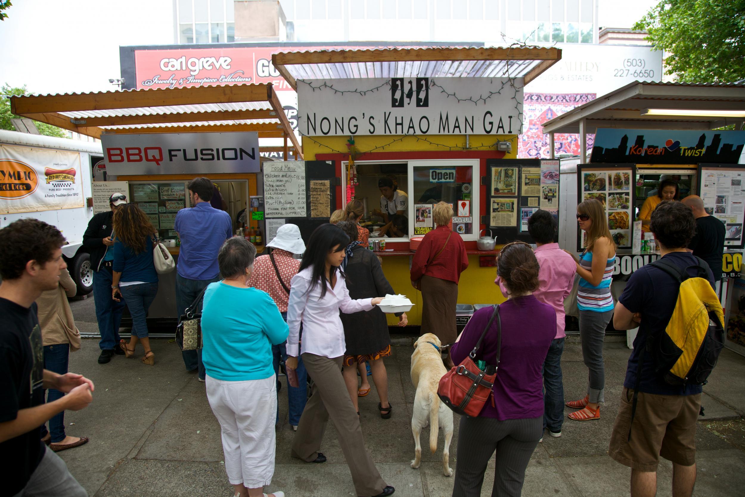 There are always lines for chicken and rice at Nong's Khao Man Gai