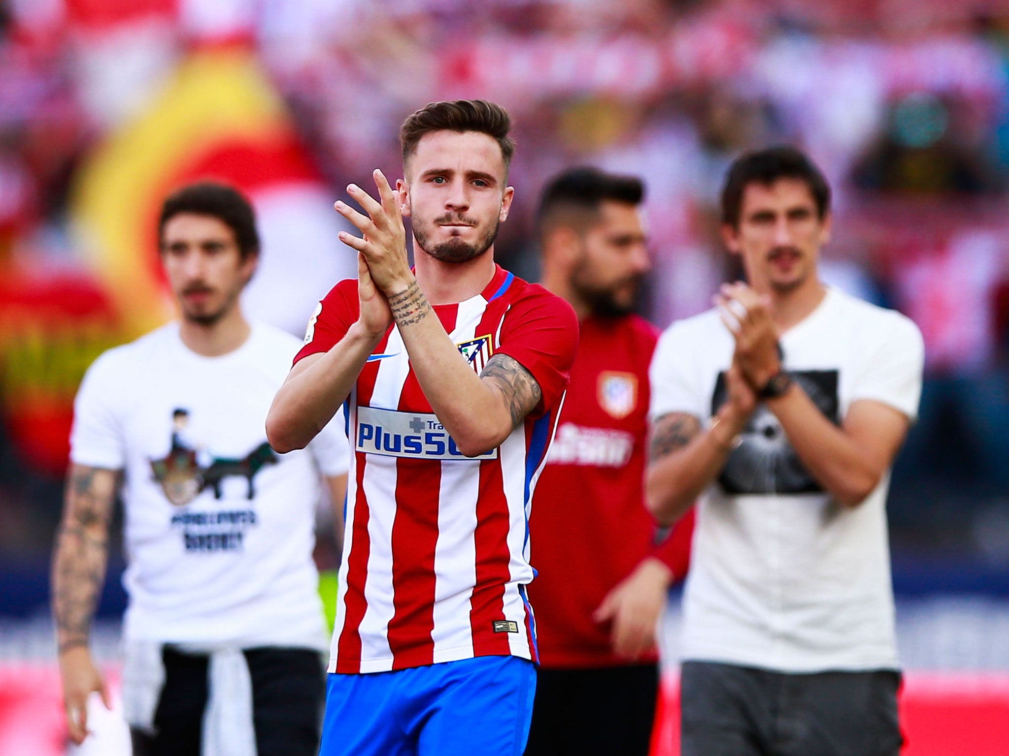 Atletico's players responded to Saturday's tribute from the fans by reemerging to salute them