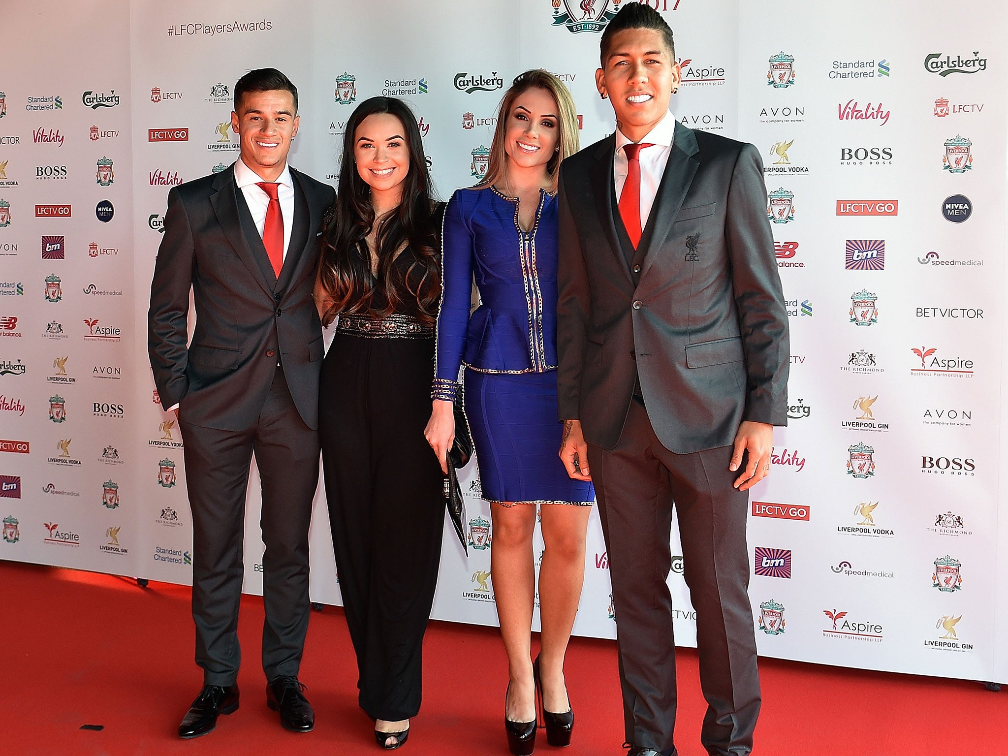 Coutinho at the awards ceremony with his partner