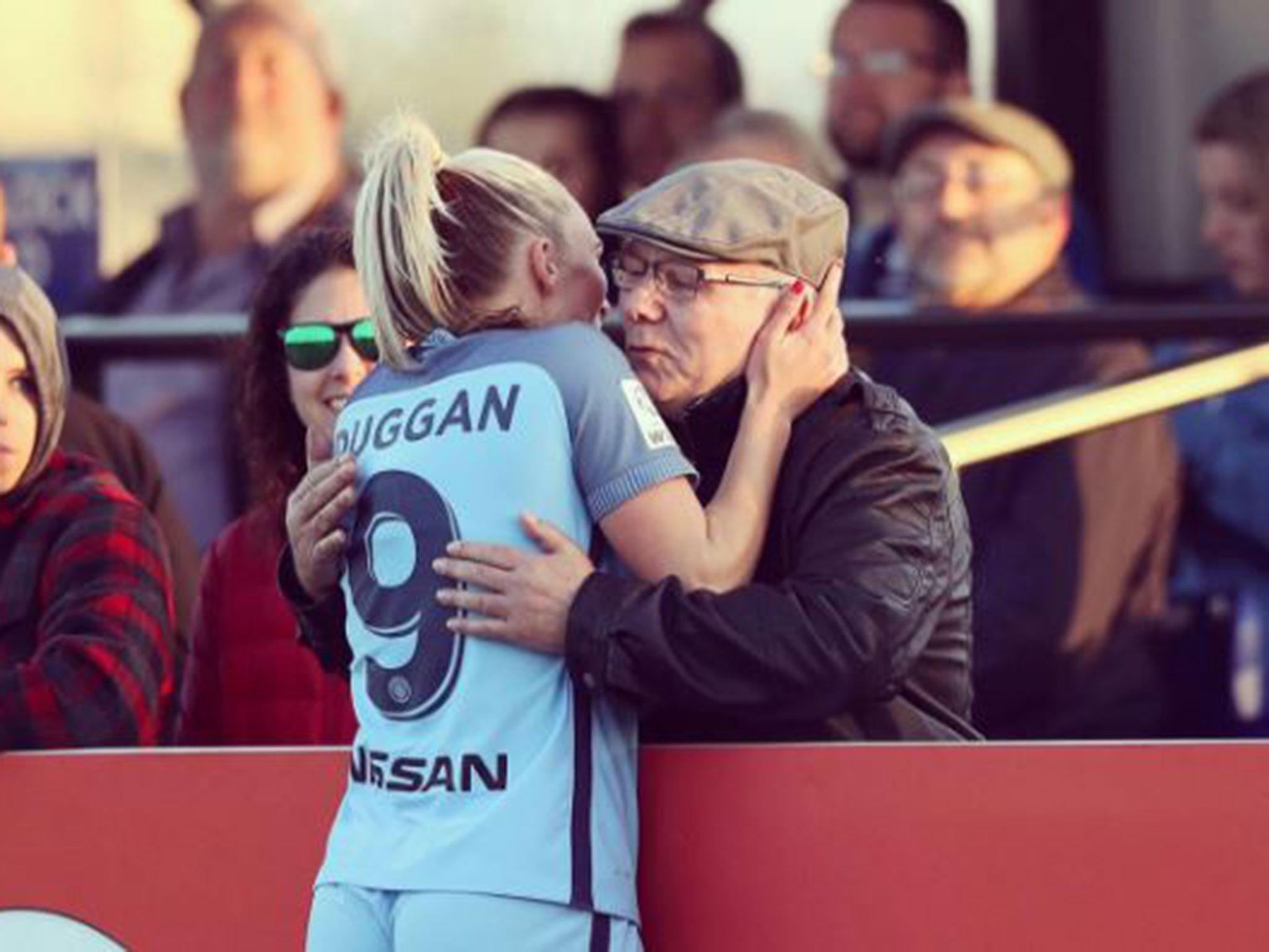 Toni Duggan dedicated her match-winning heroics to her grandad